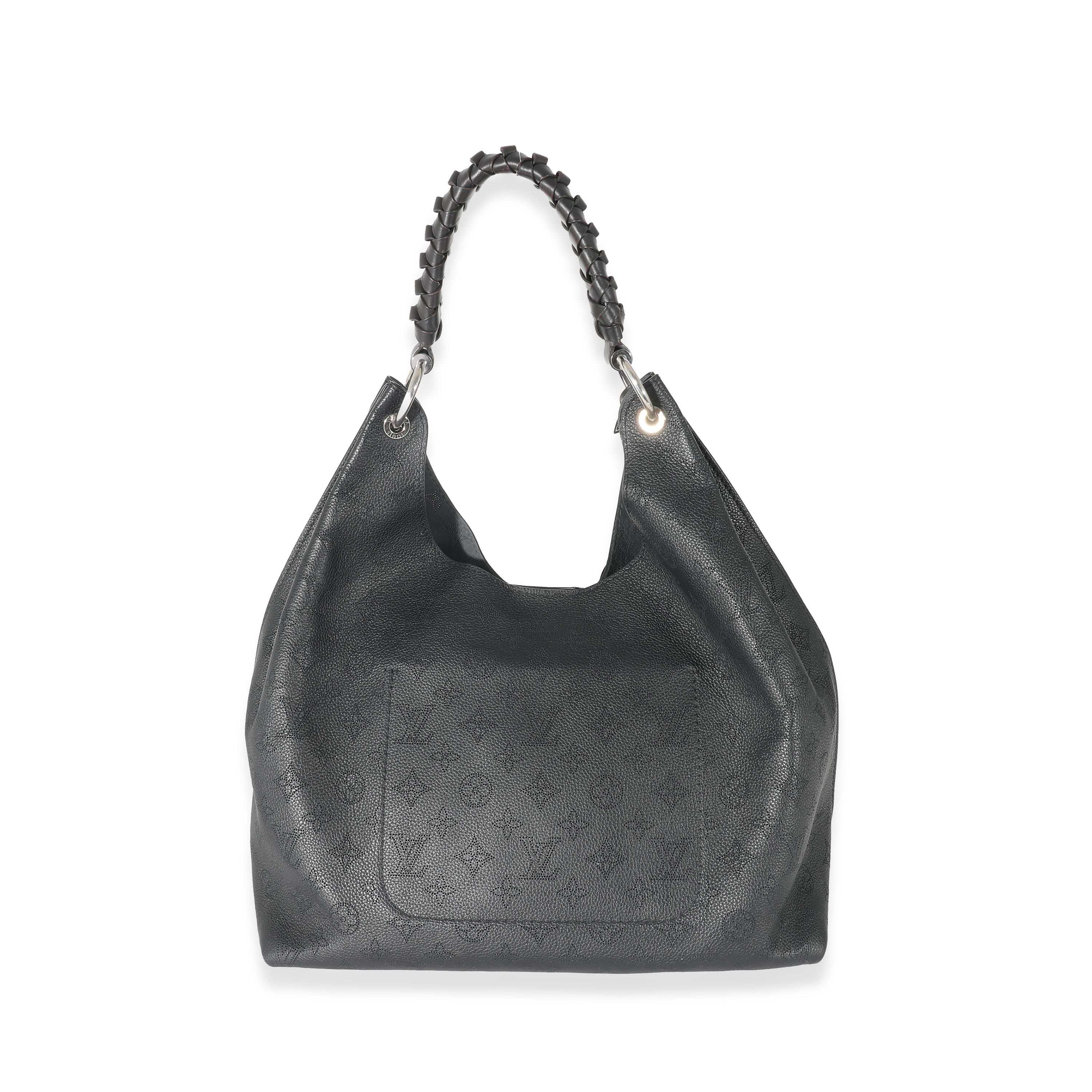 Louis Vuitton Black Monogram Mahina Carmel Hobo In Excellent Condition In New York, NY