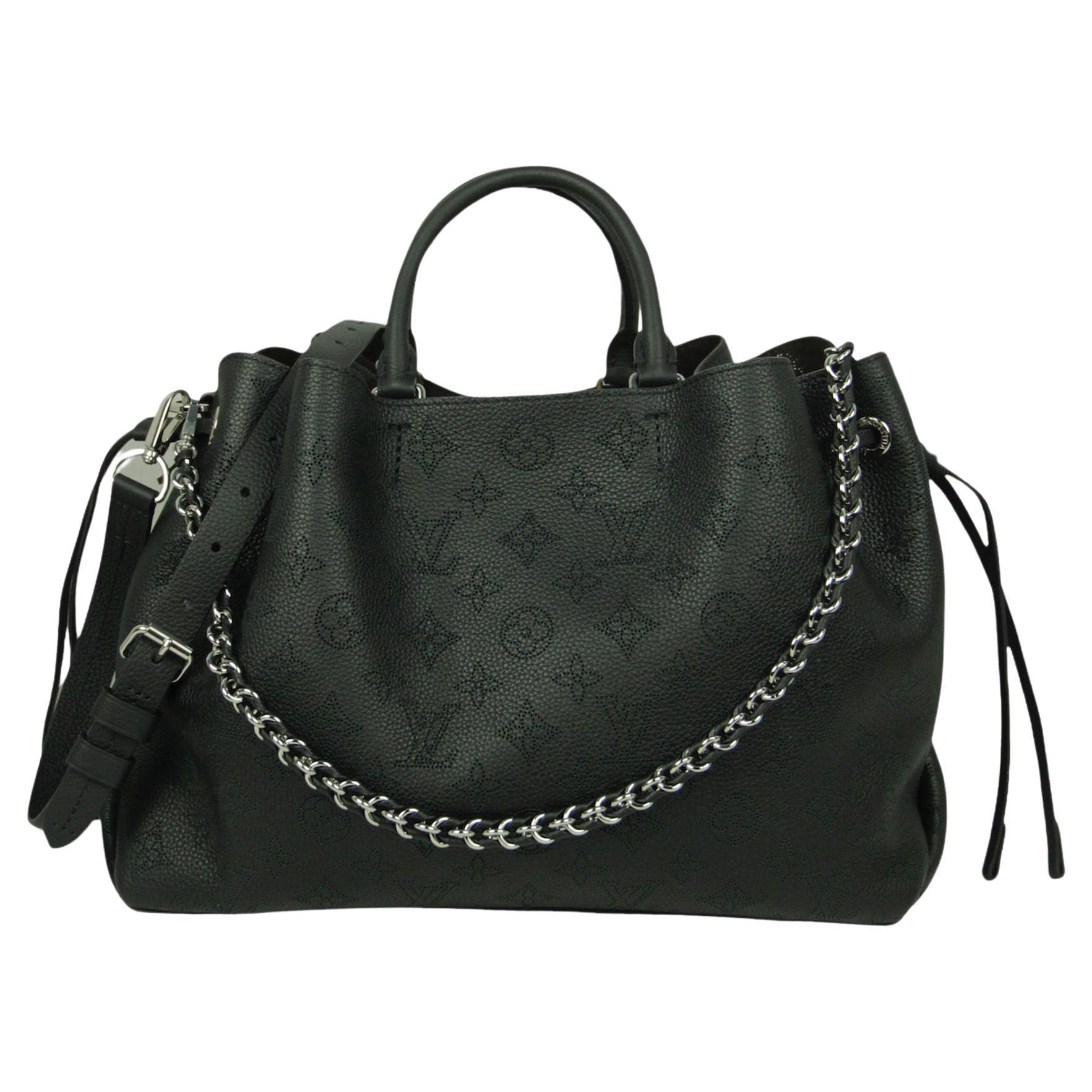 Louis Vuitton Black Monogram Mahina Leather Bella Tote Bag For Sale