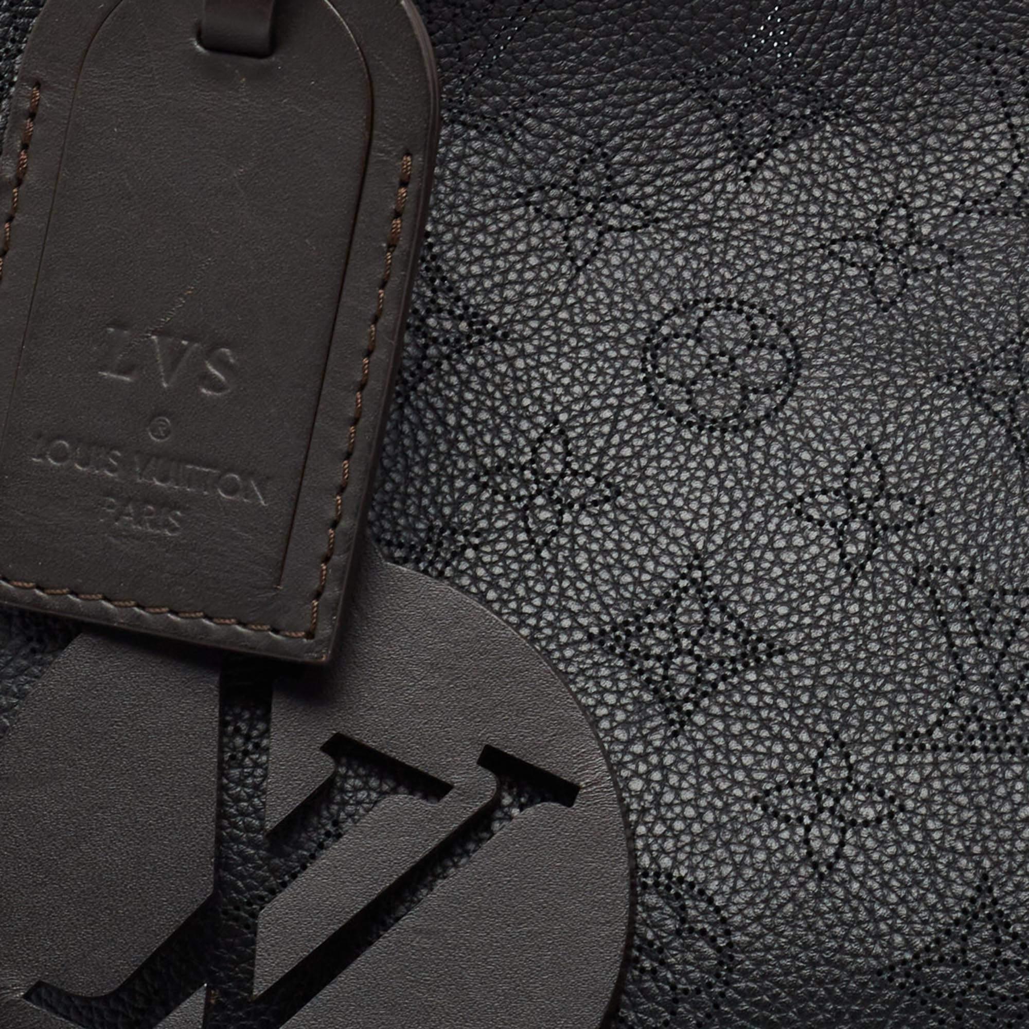 Louis Vuitton Black Monogram Mahina Leather Carmel Hobo 1