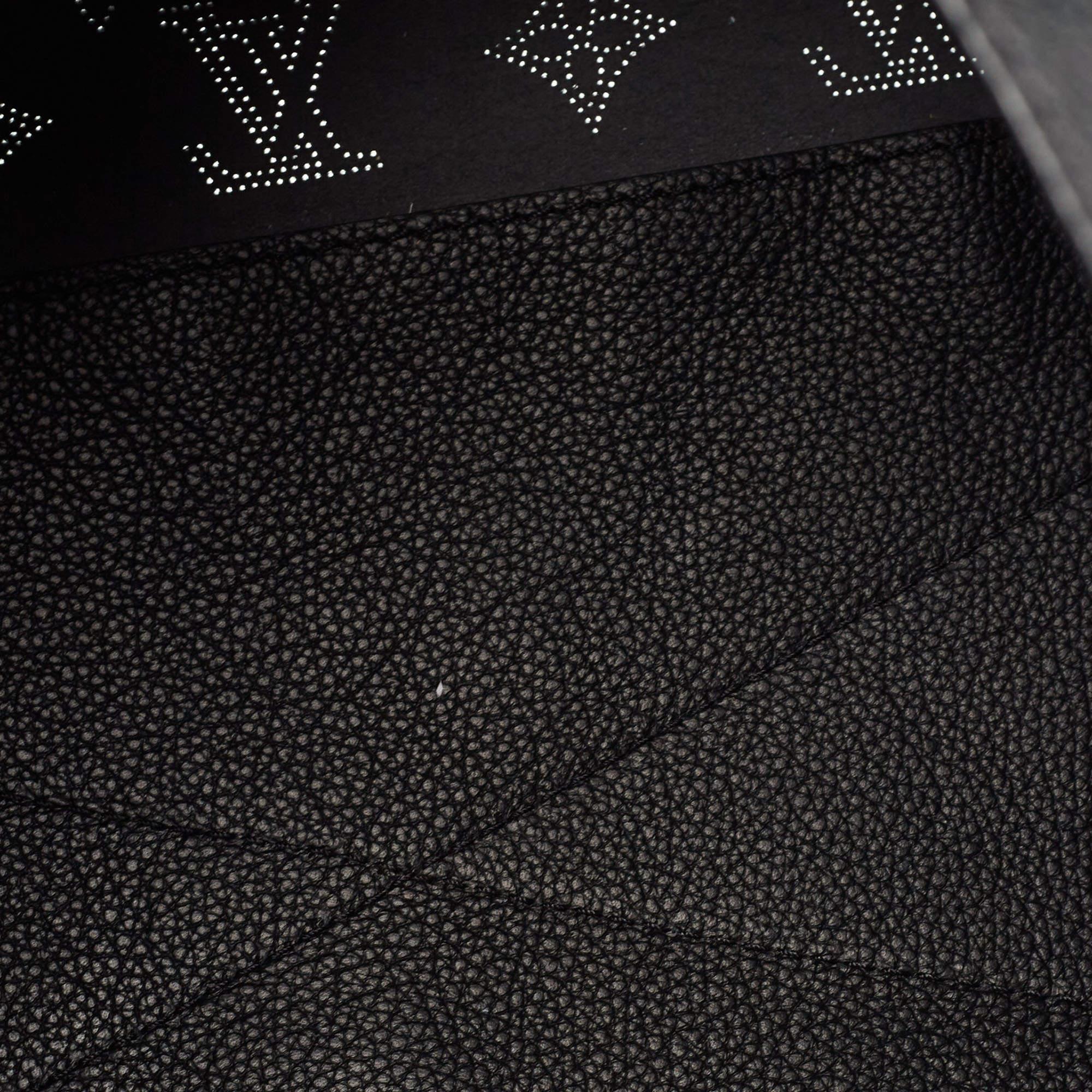 Louis Vuitton Black Monogram Mahina Leather Carmel Hobo 5
