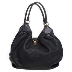 Louis Vuitton Black Monogram Mahina Leather L Bag