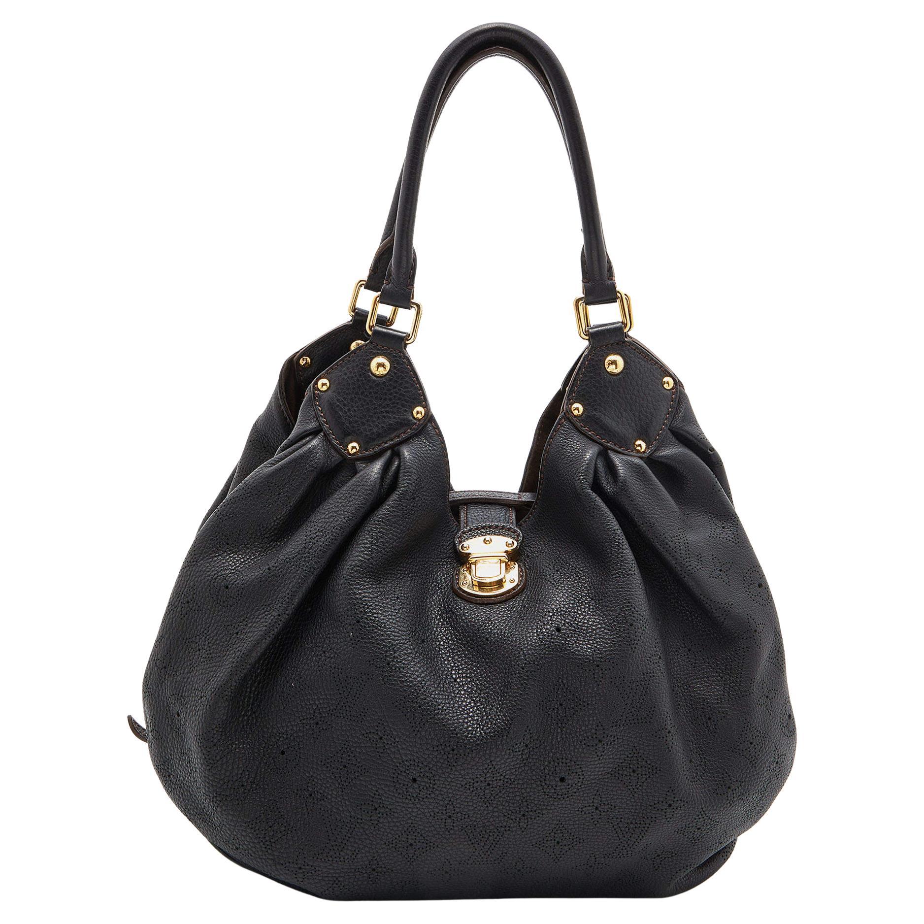 Louis Vuitton Black Monogram Mahina Leather L Bag For Sale