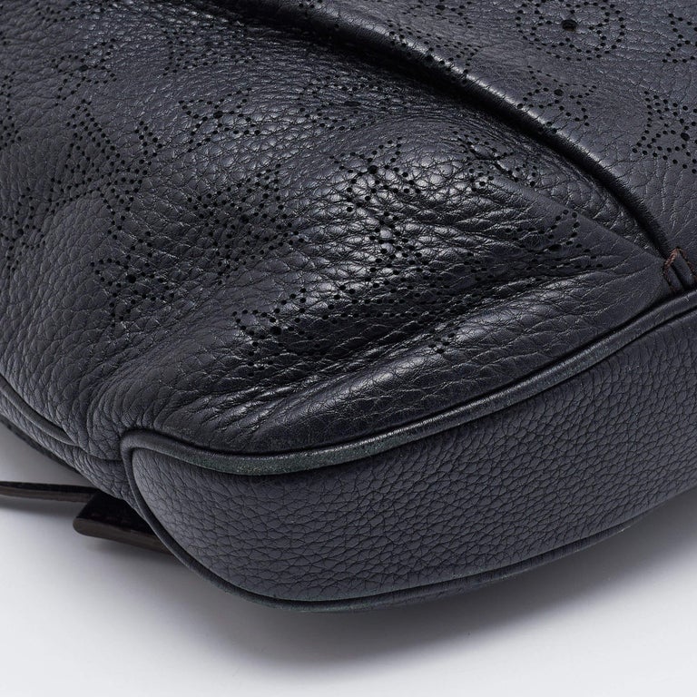 Louis Vuitton Black Monogram Mahina Leather Selene MM Bag Louis