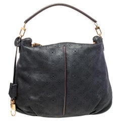 Louis Vuitton Black Monogram Mahina Leather Selene MM Bag