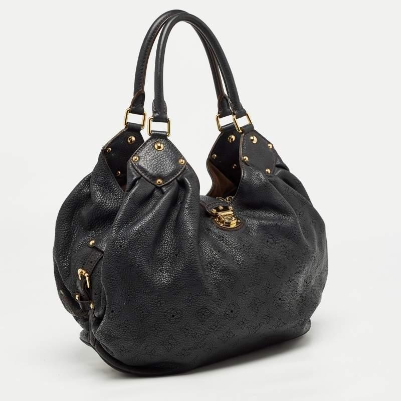 Louis Vuitton Black Monogram Mahina Leather Surya L Bag For Sale 11