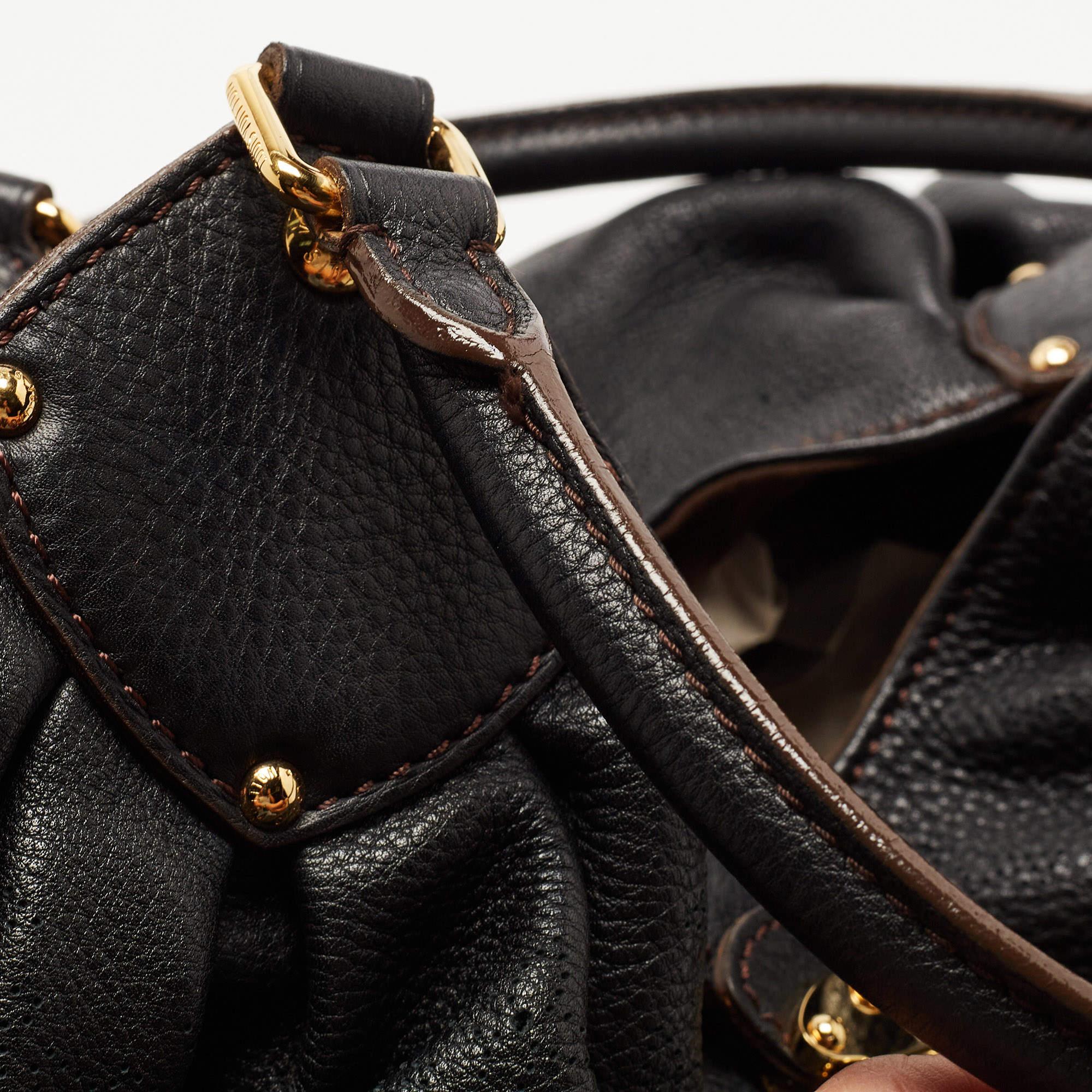 Louis Vuitton Black Monogram Mahina Leather Surya XL Bag 7