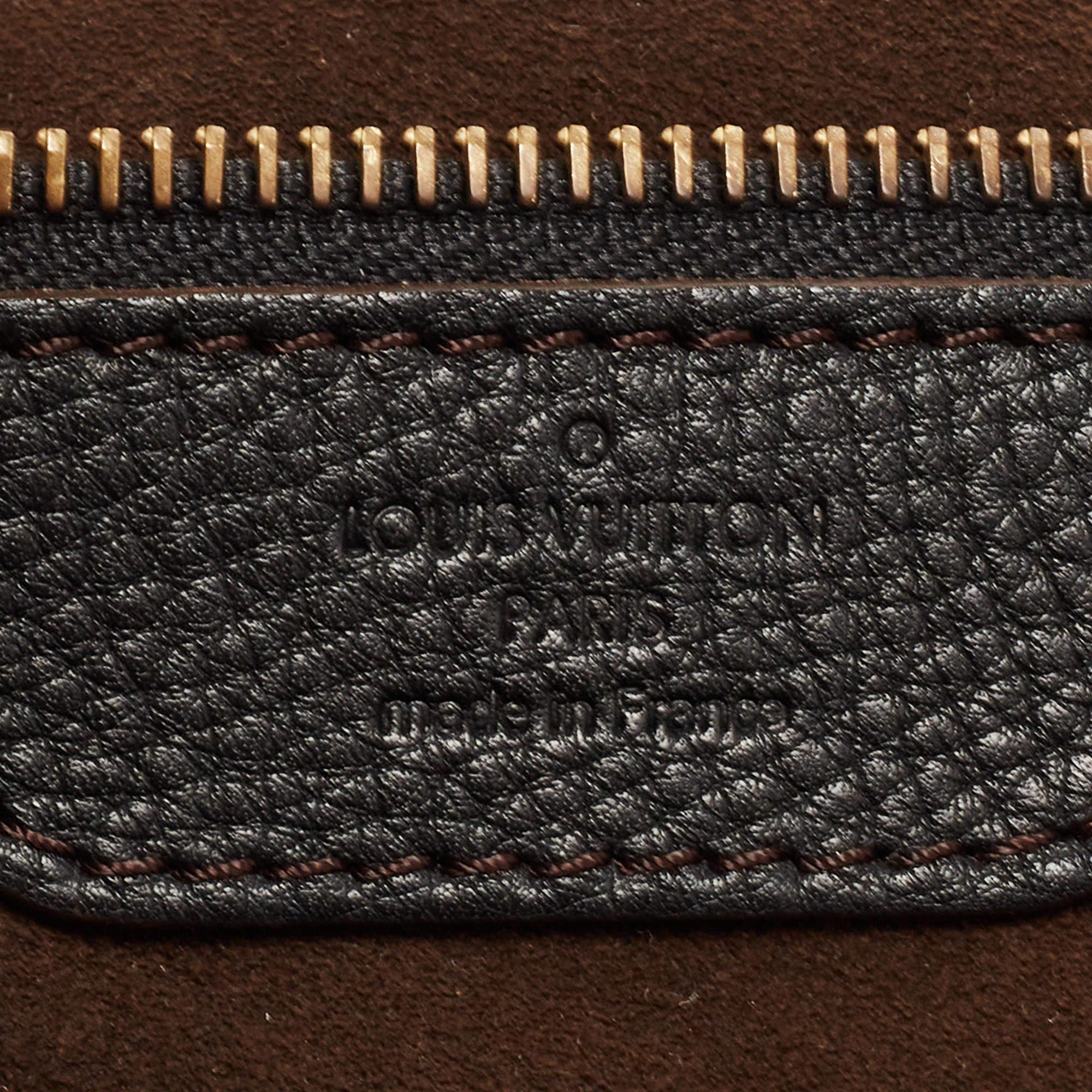 Louis Vuitton Black Monogram Mahina Leather Surya XL Bag 10