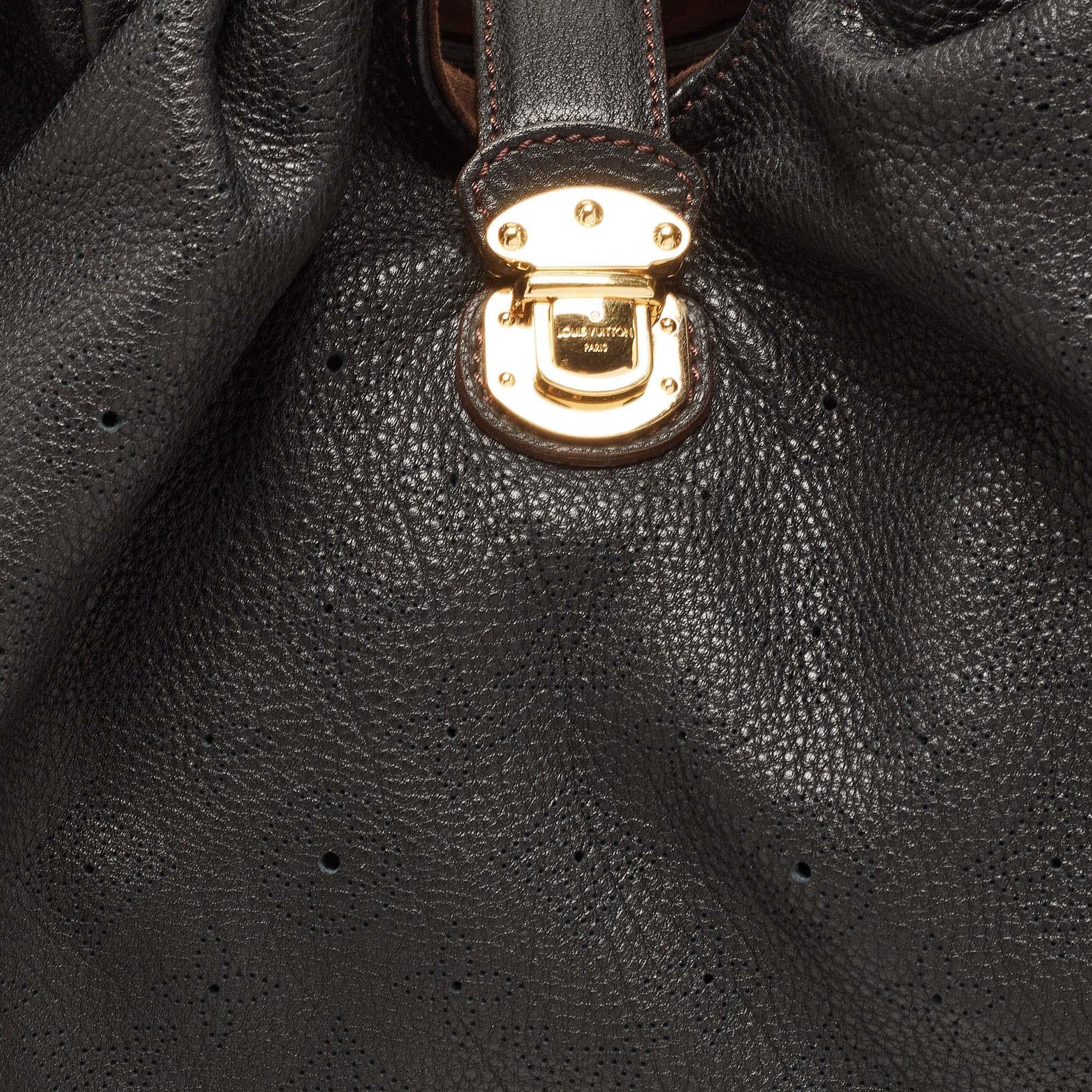 Louis Vuitton Black Monogram Mahina Leather Surya XL Bag 11