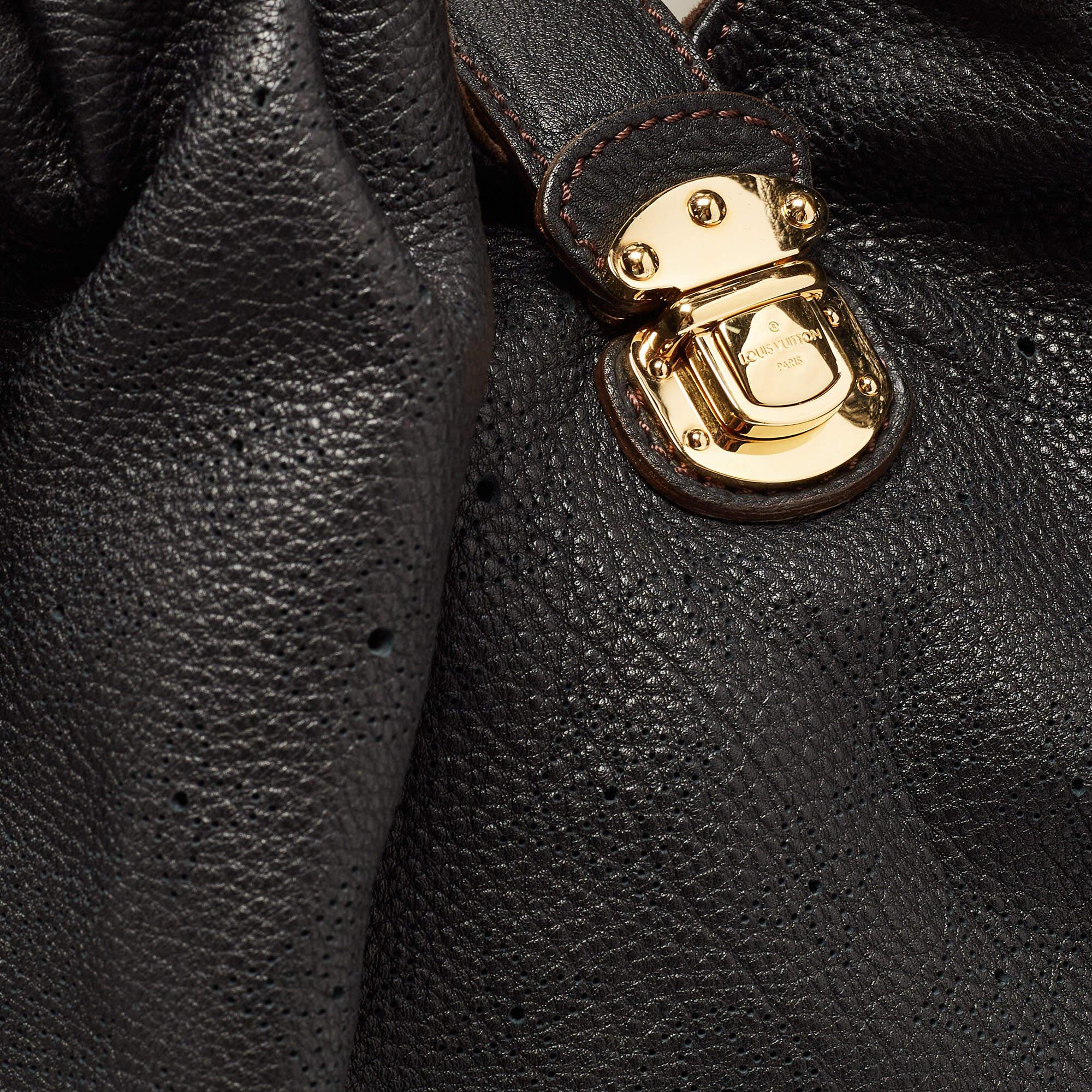 Louis Vuitton Black Monogram Mahina Leather Surya XL Bag 12