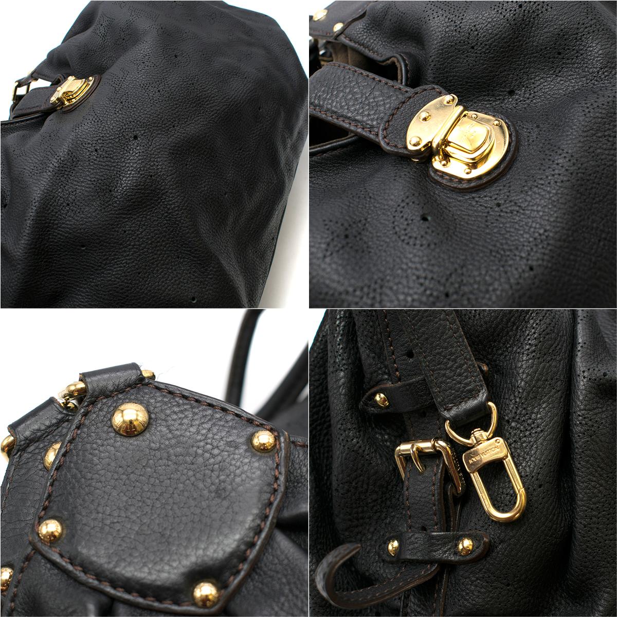 Women's Louis Vuitton Black Monogram Mahina Leather XL Handbag
