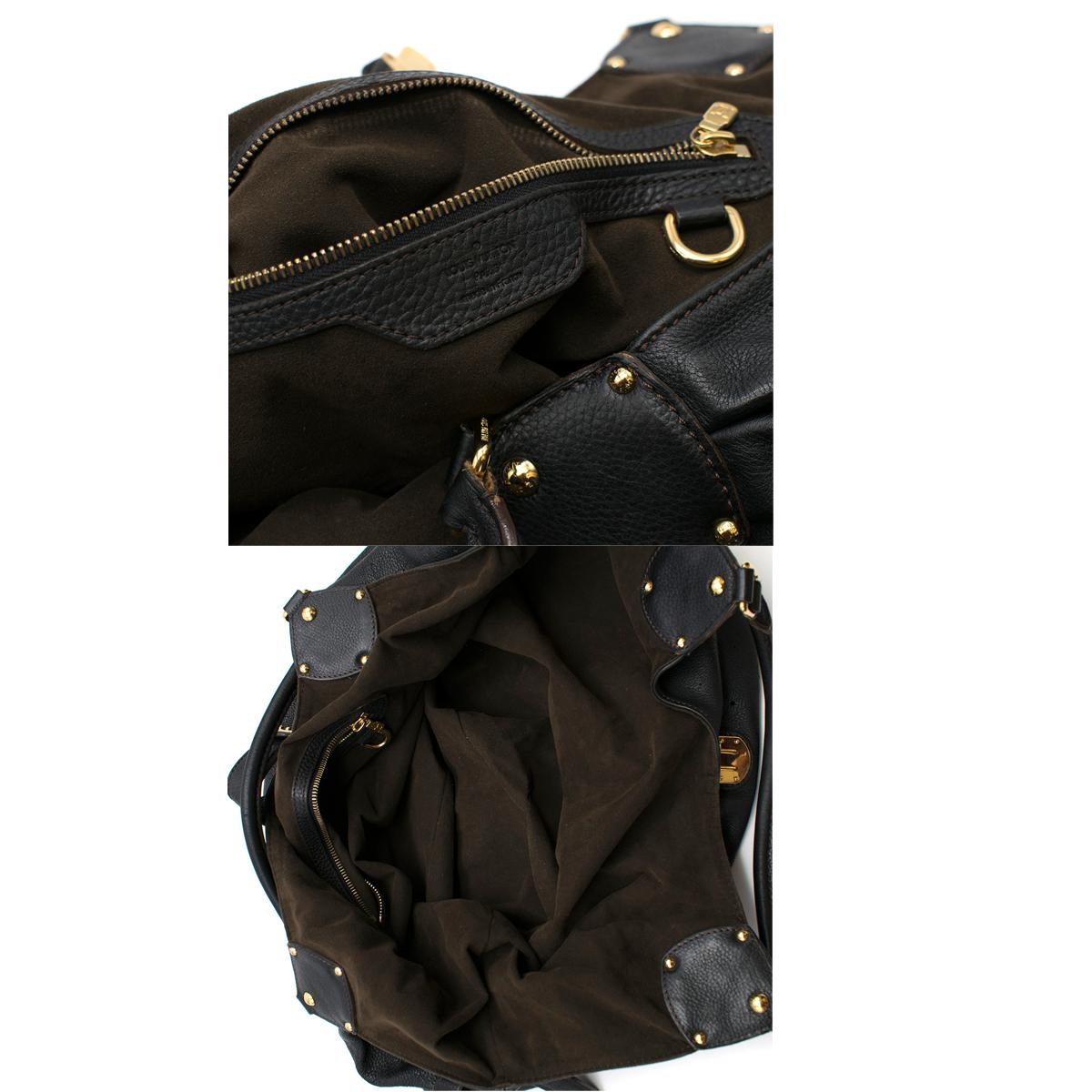 Louis Vuitton Black Monogram Mahina Leather XL Handbag 3