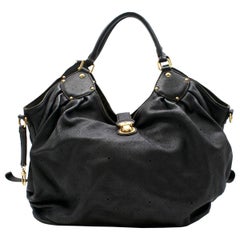 Louis Vuitton Black Monogram Mahina Leather XL Handbag with Gold-tone hardware