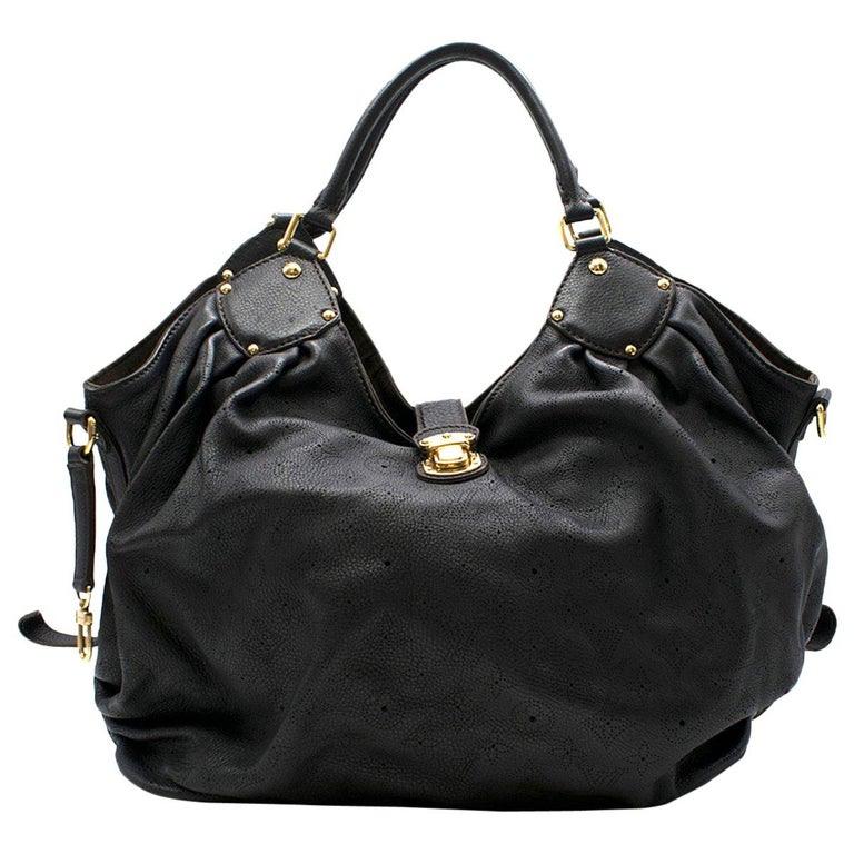 Louis Vuitton Black Monogram Mahina Leather XL Handbag with Gold-tone hardware at 1stdibs
