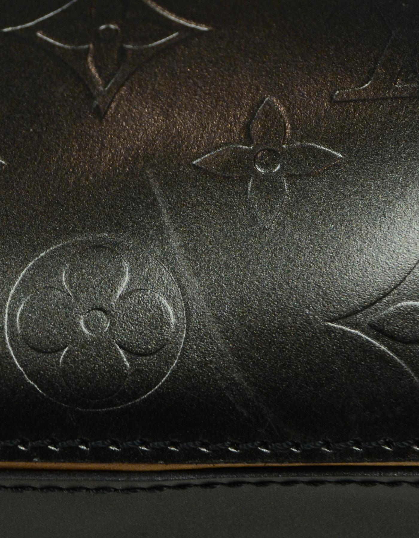 Women's Louis Vuitton Black Monogram Mat Fowler Vernis Pochette Bag