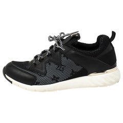 Louis Vuitton Black Monogram Mesh and Leather Aftergame Sneakers Size 37