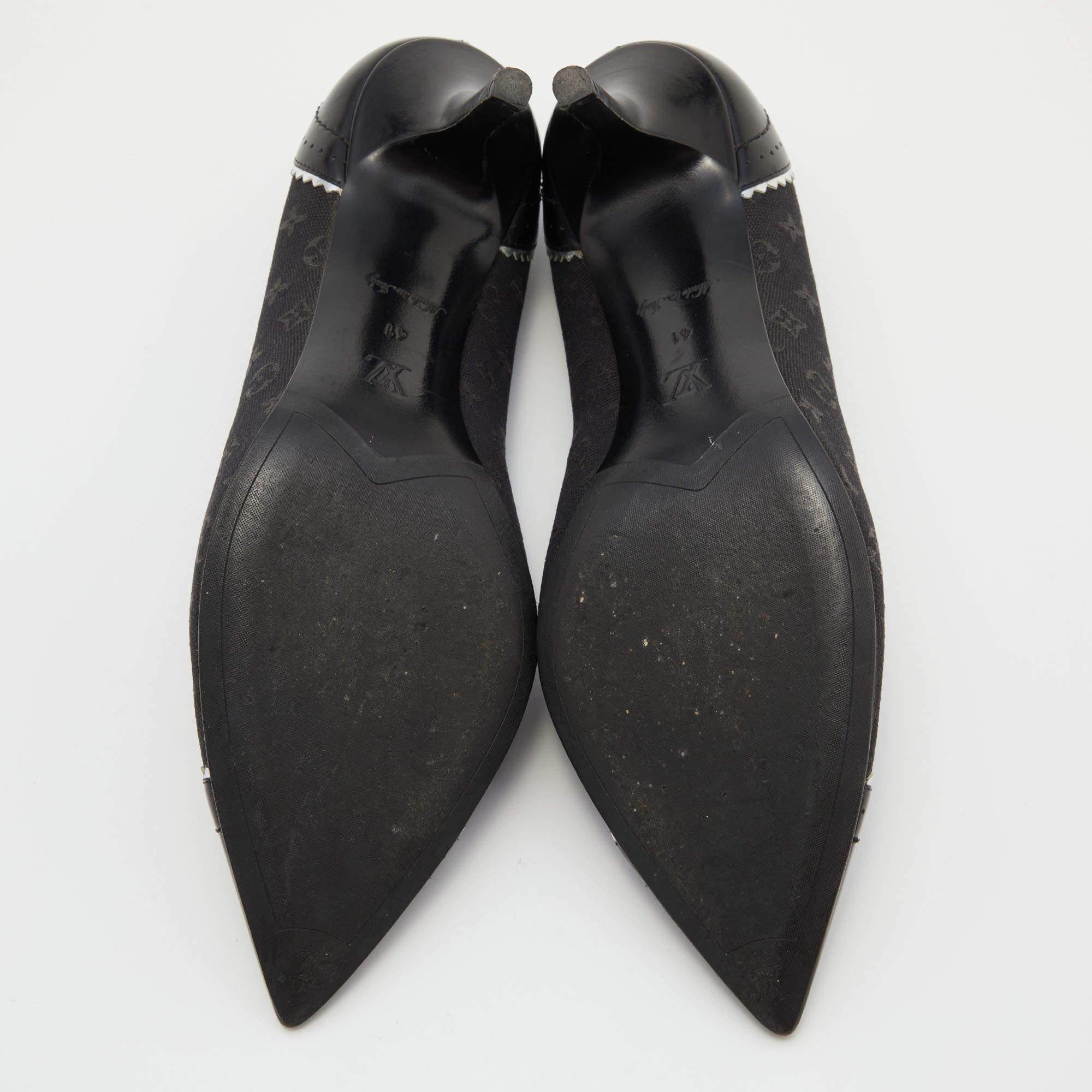 Louis Vuitton Black Monogram Mini Lin Raquel Pointed Toe Pumps Size 41 3