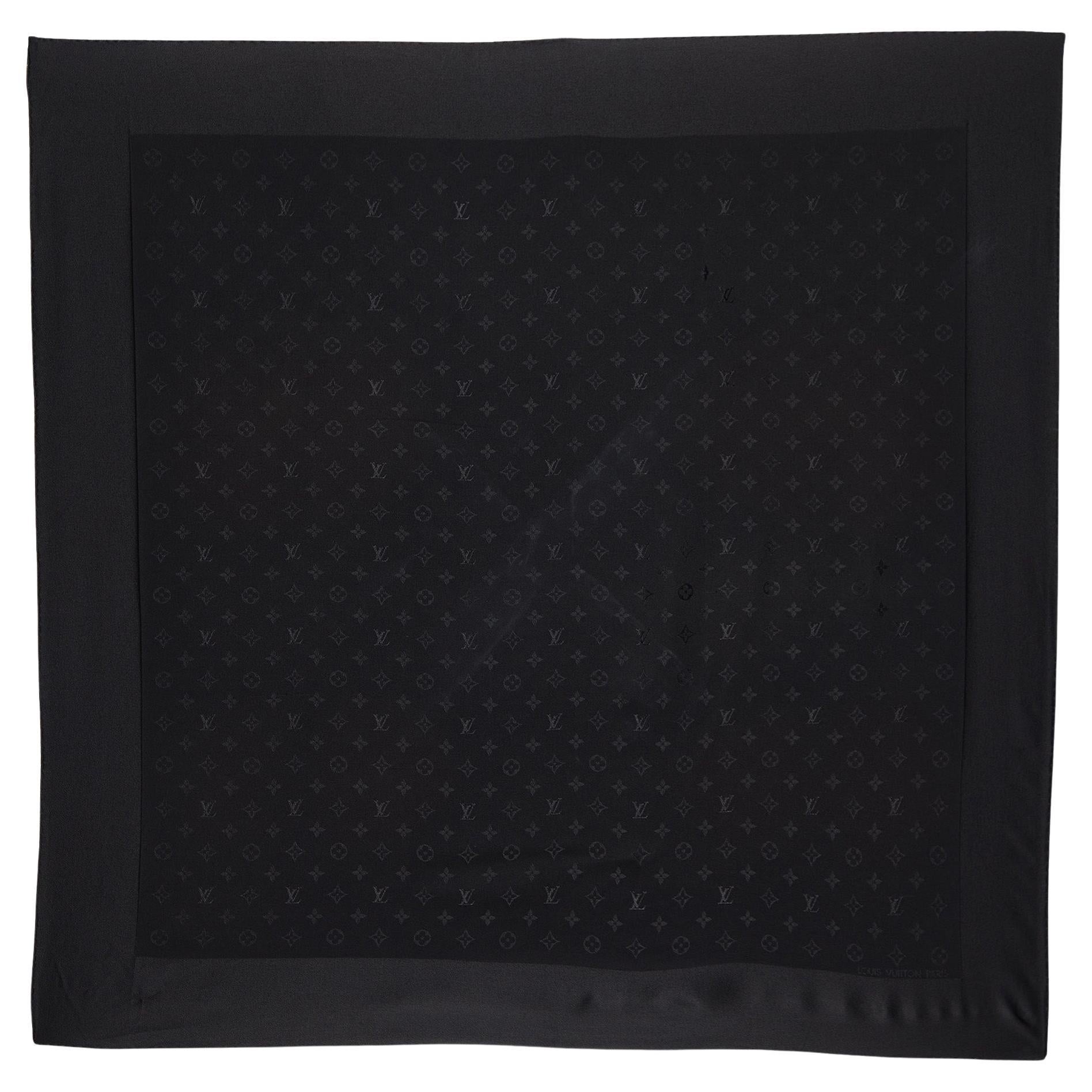 Louis Vuitton Black Monogram Monaco Silk Scarf