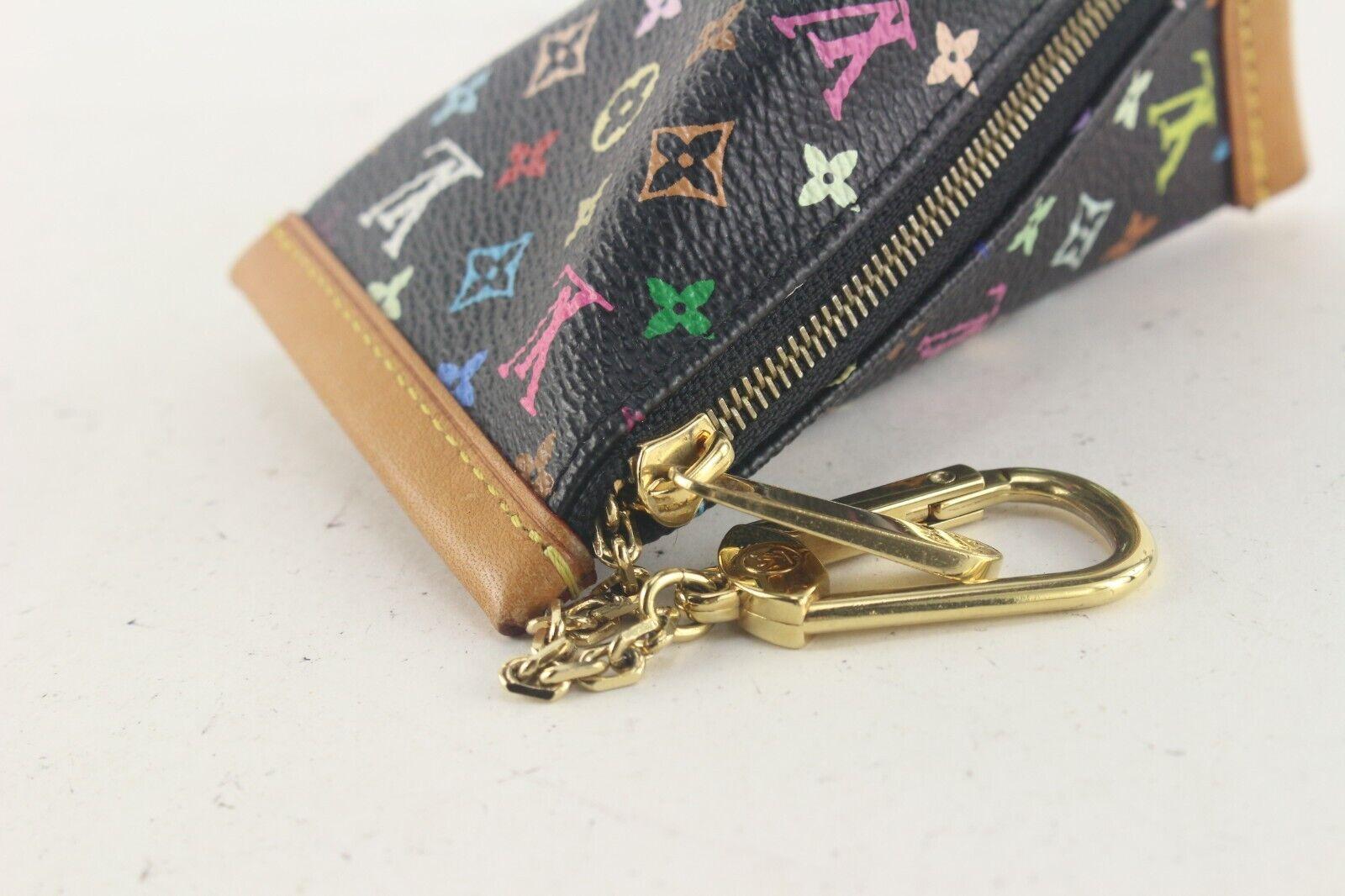 Louis Vuitton Black Monogram Multicolor Berlingo Coin Pouch Keychain 1LV824K For Sale 4