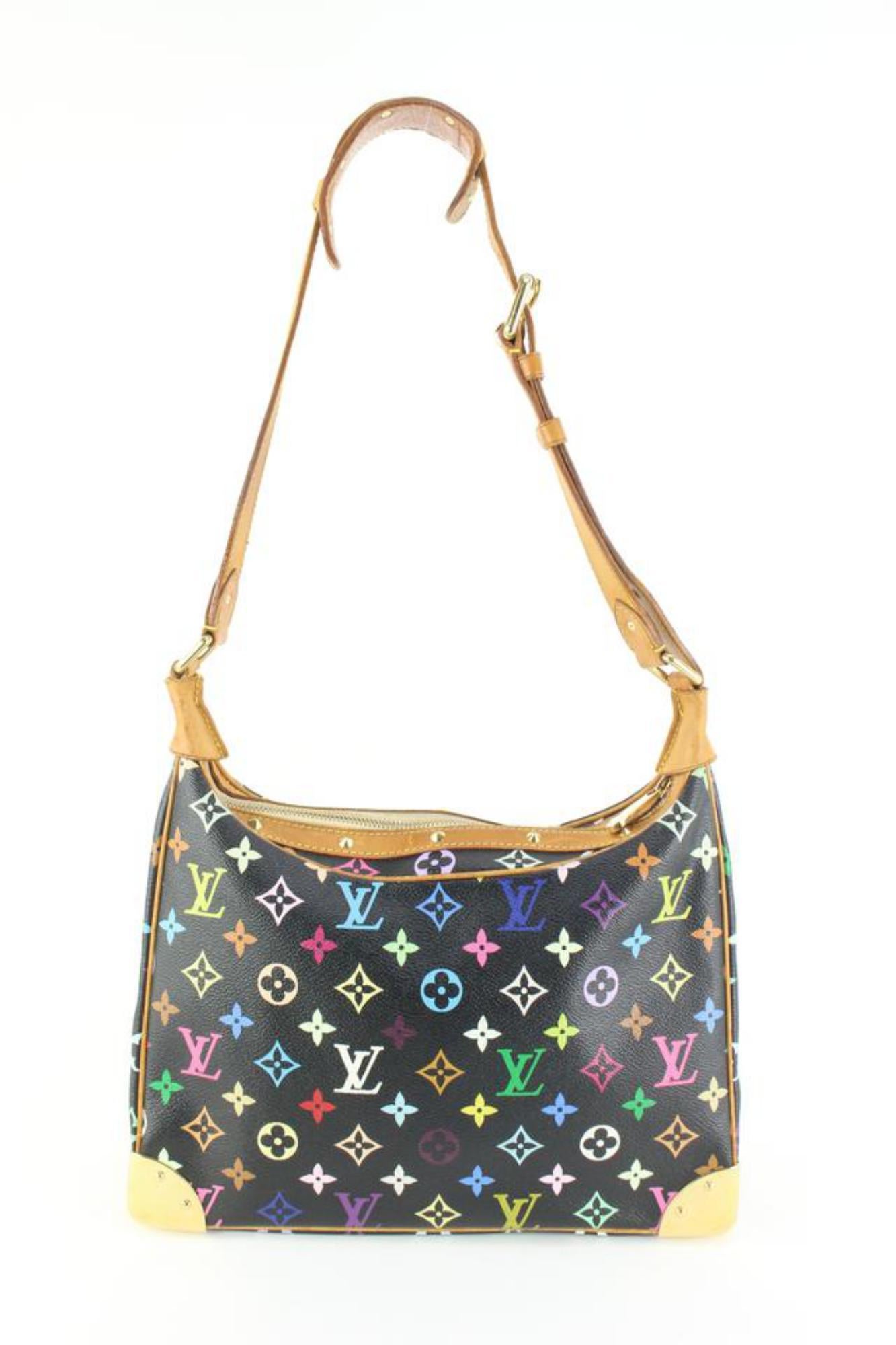 Louis Vuitton Black Monogram Multicolor Boulogne Hobo Bag 90lk525s 4