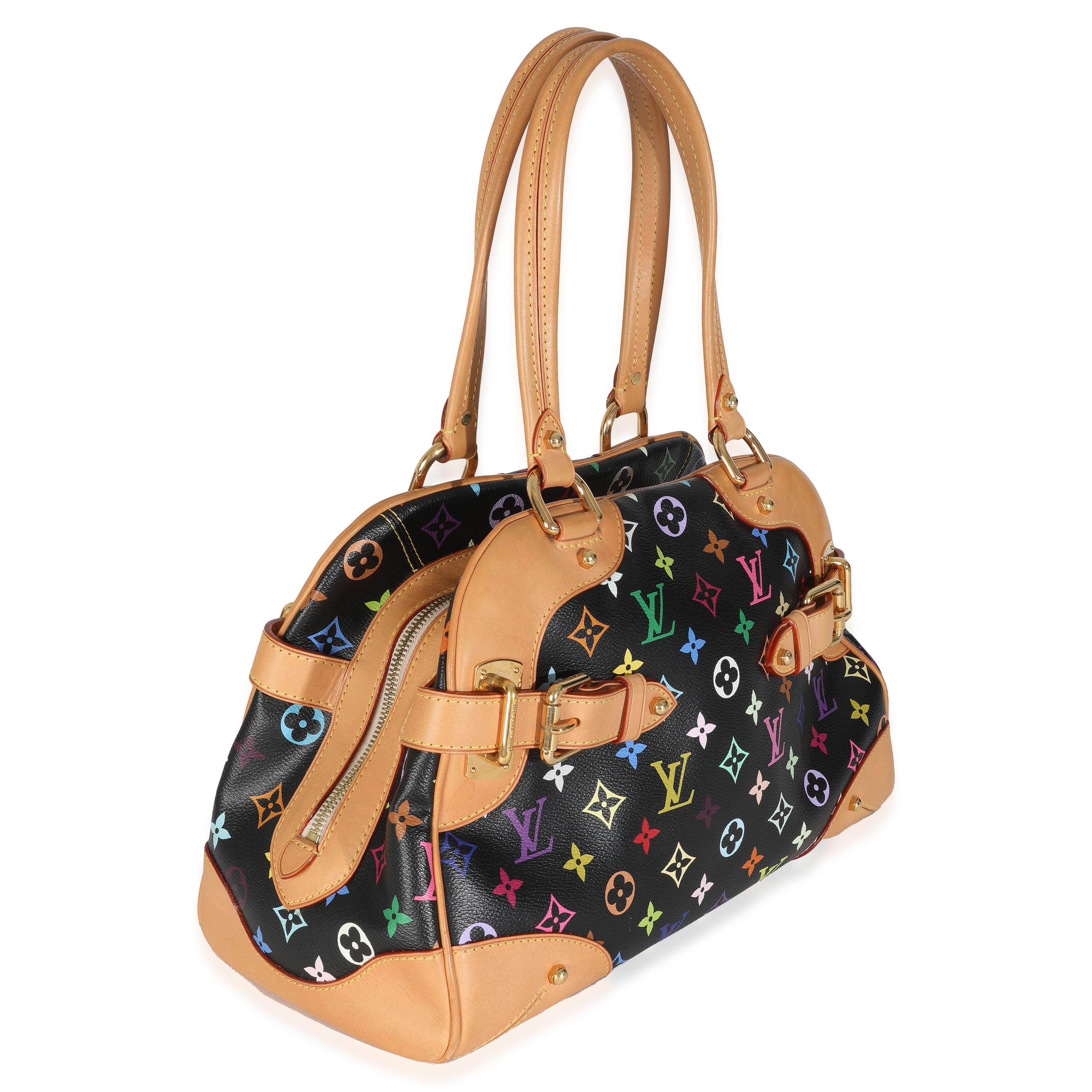 Louis Vuitton Black Monogram Multicolor Canvas Claudia In Excellent Condition For Sale In New York, NY