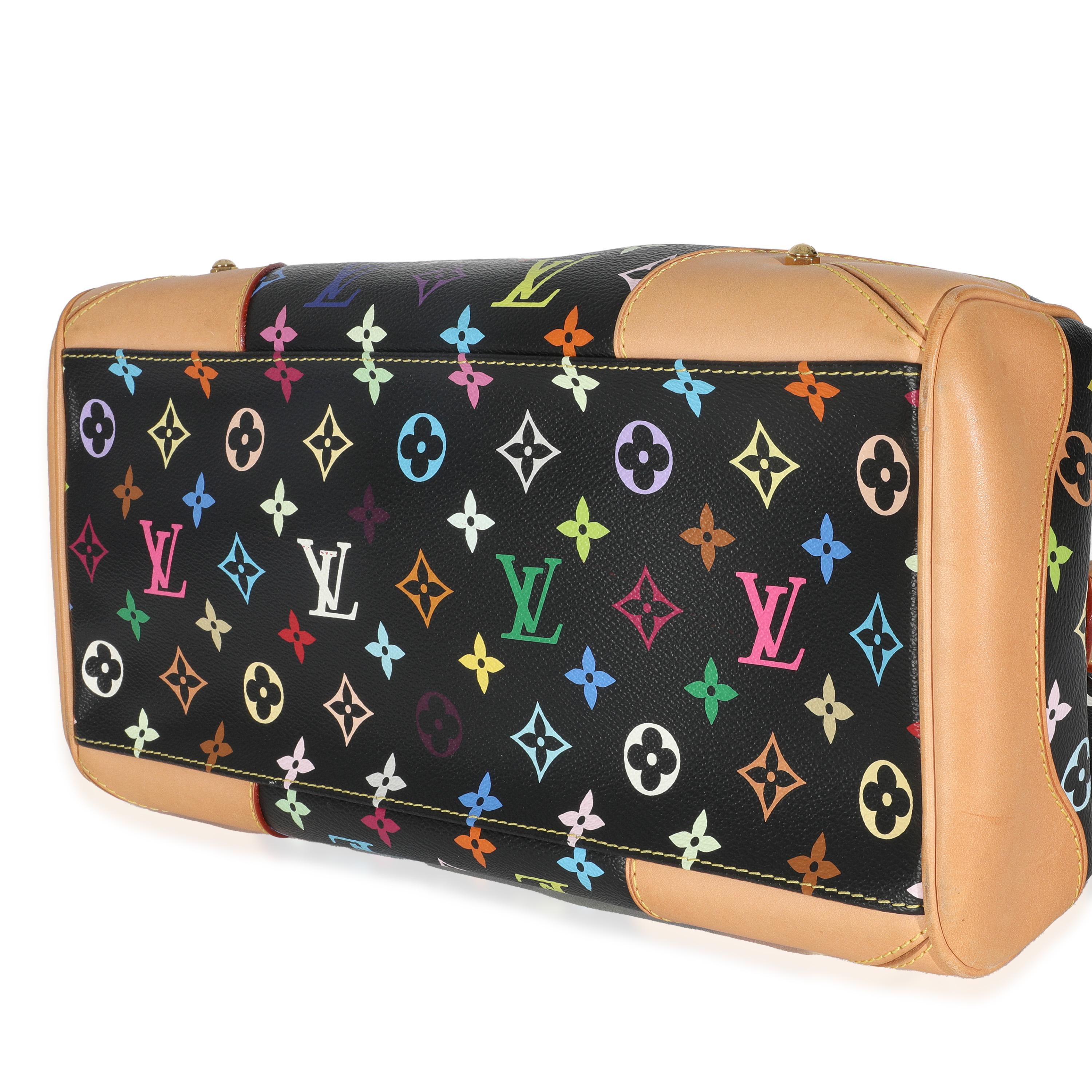 Louis Vuitton Black Monogram Multicolor Canvas Claudia For Sale 1