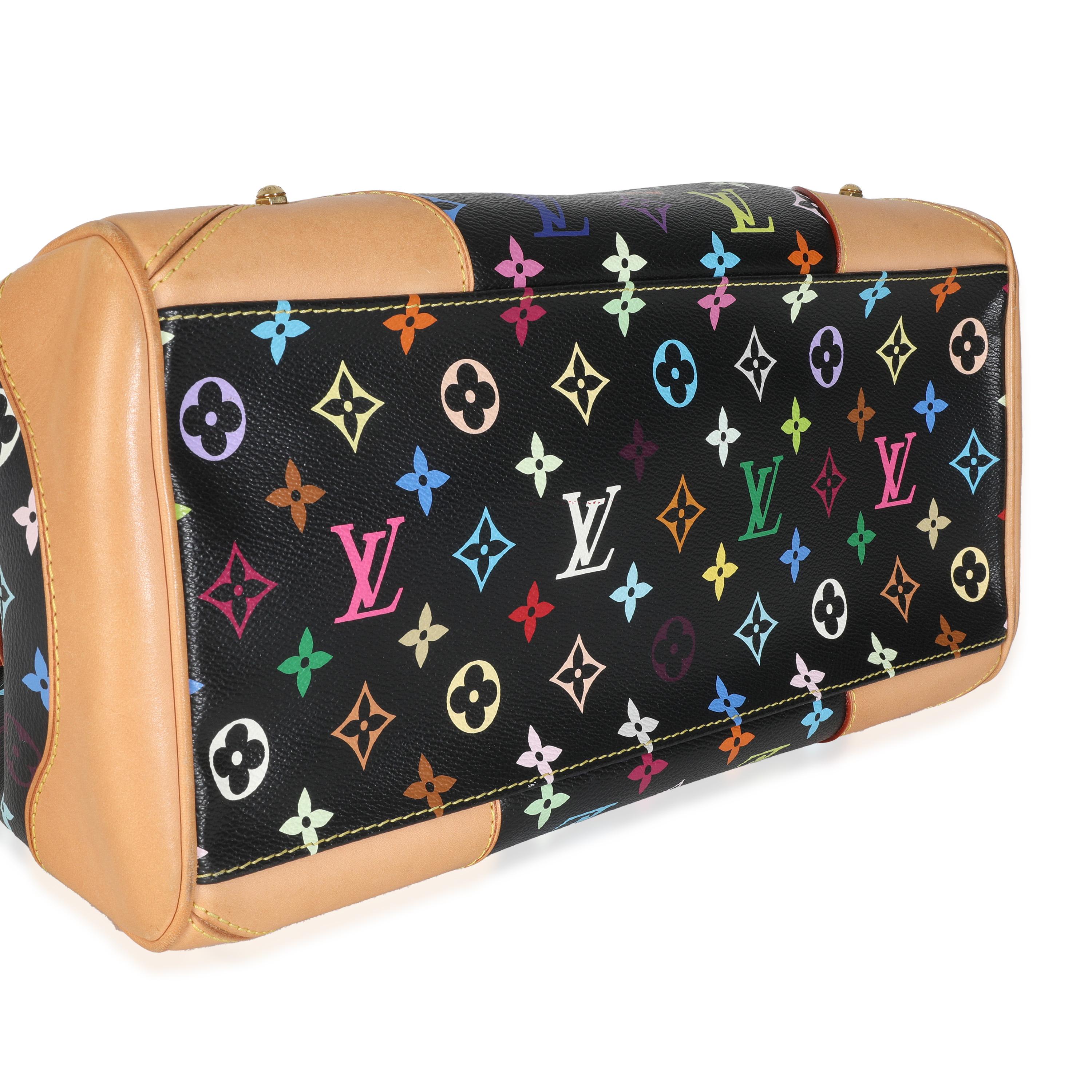 Louis Vuitton Black Monogram Multicolor Canvas Claudia For Sale 3