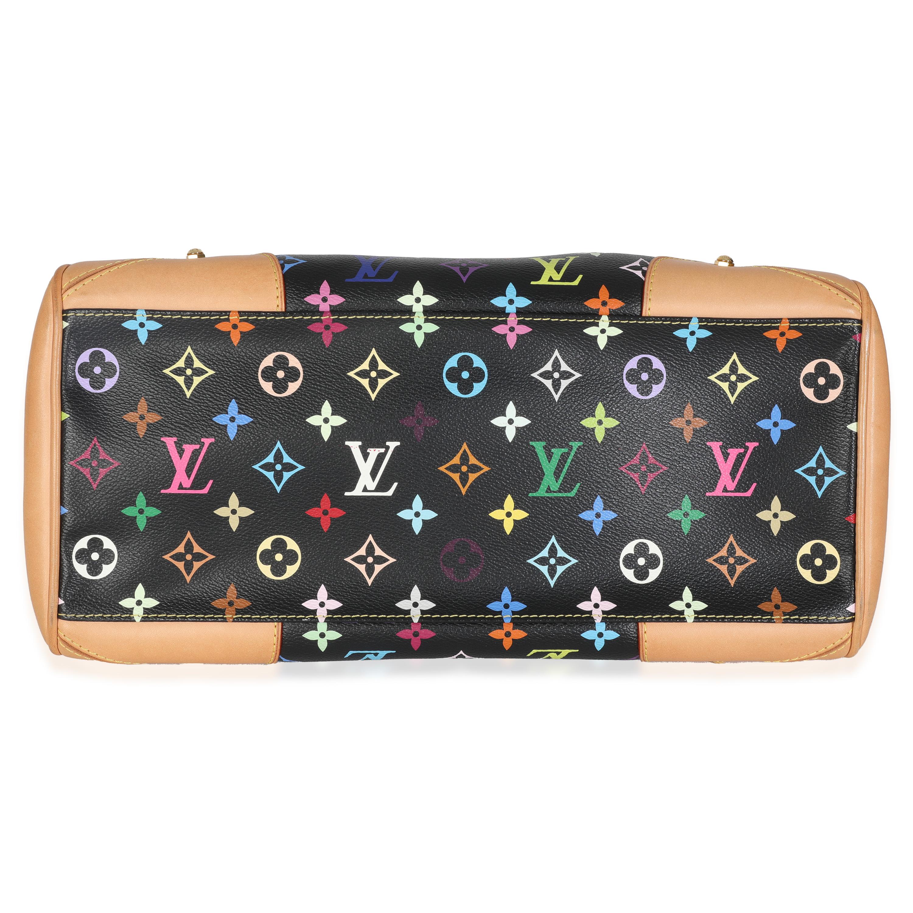 Louis Vuitton Black Monogram Multicolor Canvas Claudia For Sale 4