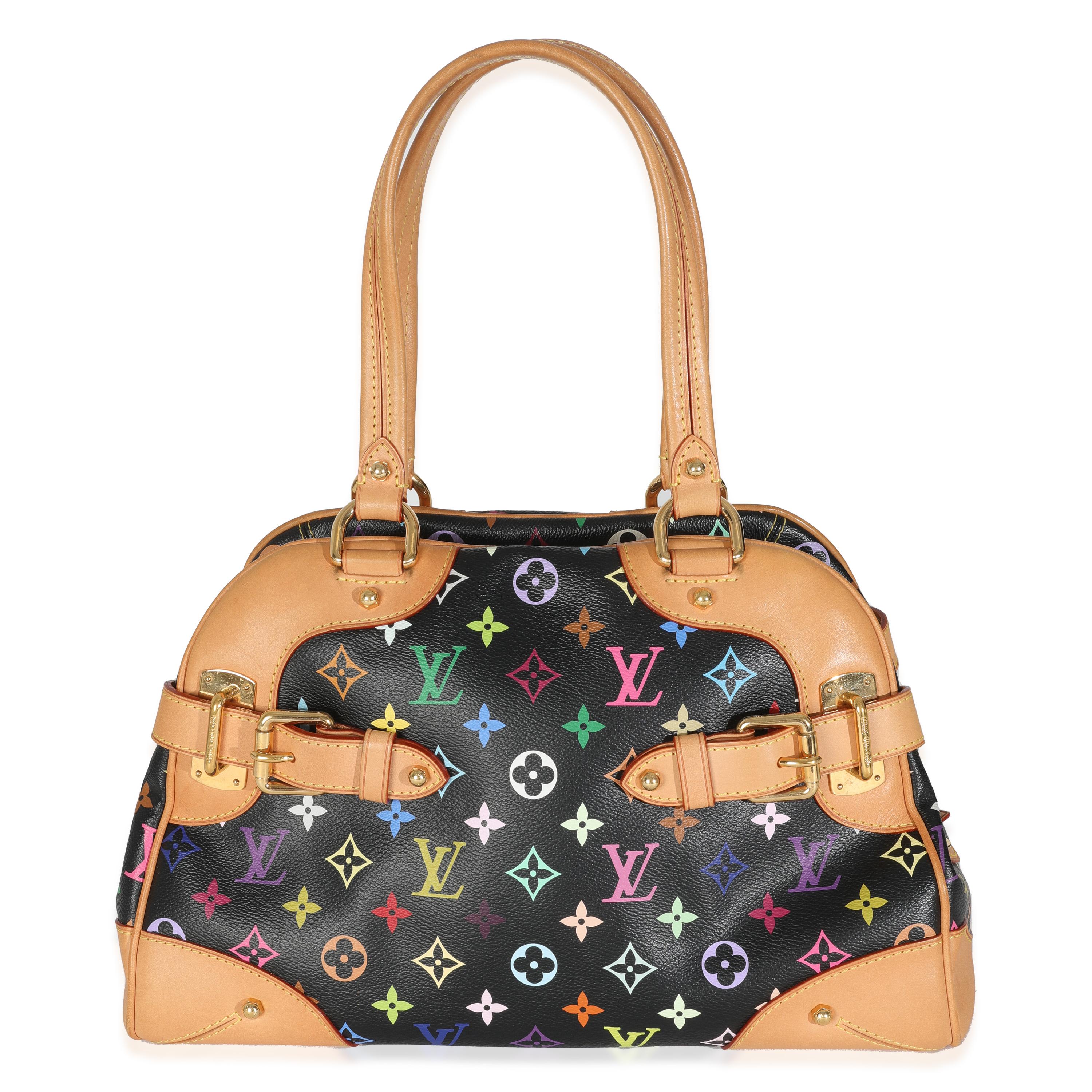 Louis Vuitton Black Monogram Multicolor Canvas Claudia For Sale