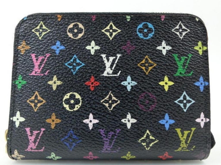 Louis Vuitton Black Monogram Multicolor Compact Zippy Wallet Coin Purse  240253 at 1stDibs