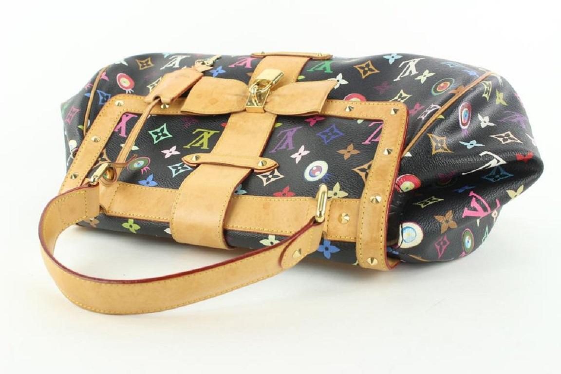 Louis Vuitton Black Monogram Multicolor Eye Love You Sac Retro GM Bag 125lvs429 In Good Condition In Dix hills, NY