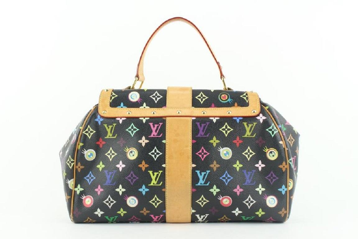 Women's Louis Vuitton Black Monogram Multicolor Eye Love You Sac Retro GM Bag 125lvs429