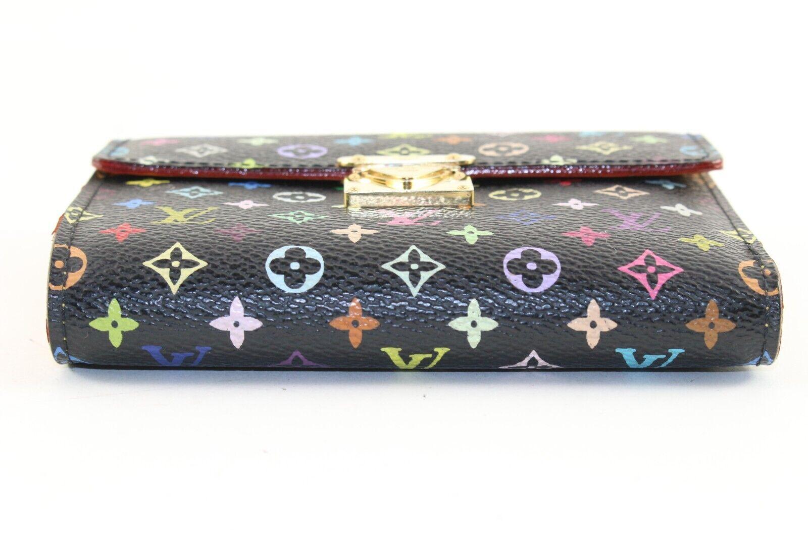 LOUIS VUITTON Black Monogram Multicolor Koala Compact Wallet 3LV1214K In Good Condition For Sale In Dix hills, NY