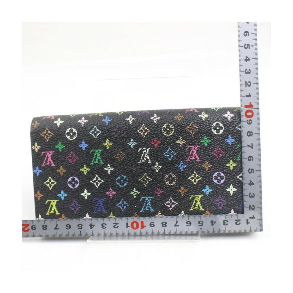 Louis Vuitton Black Monogram Multicolor Portefeuille Sarah Long Wallet  863259 5