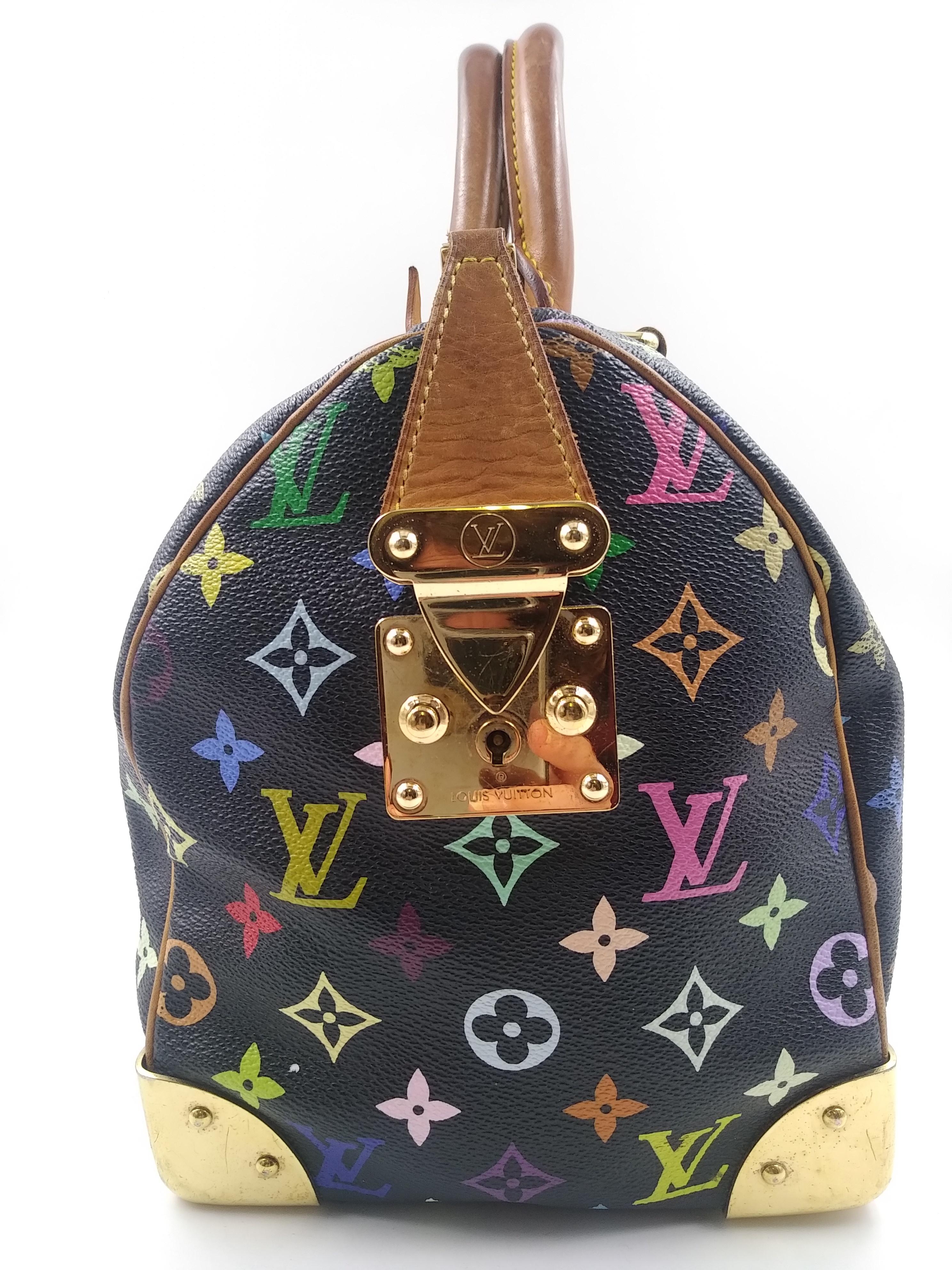 Schwarze Monogrammierte Multicolor Speedy 30 Tasche von Louis Vuitton 6