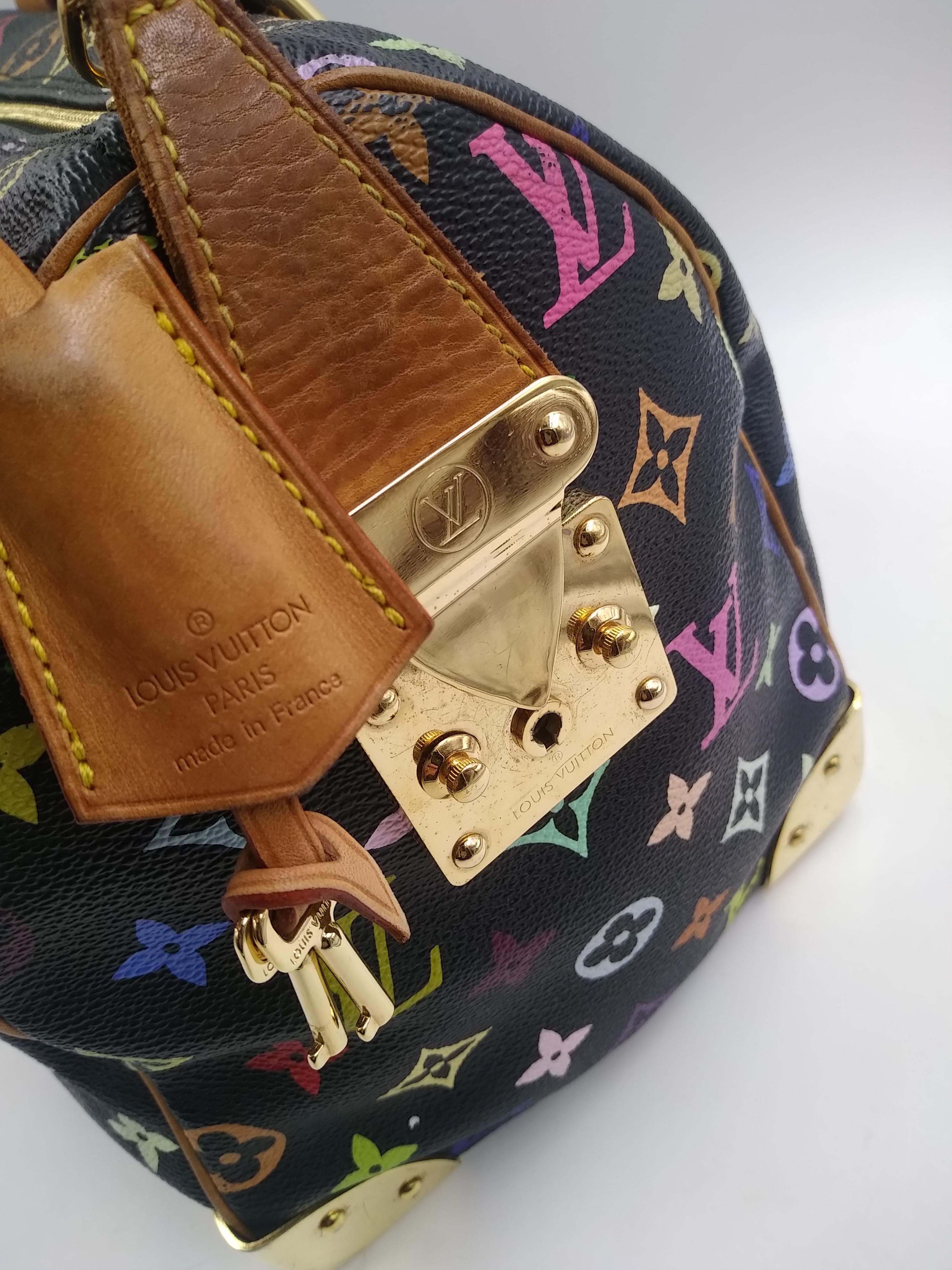 Schwarze Monogrammierte Multicolor Speedy 30 Tasche von Louis Vuitton 7