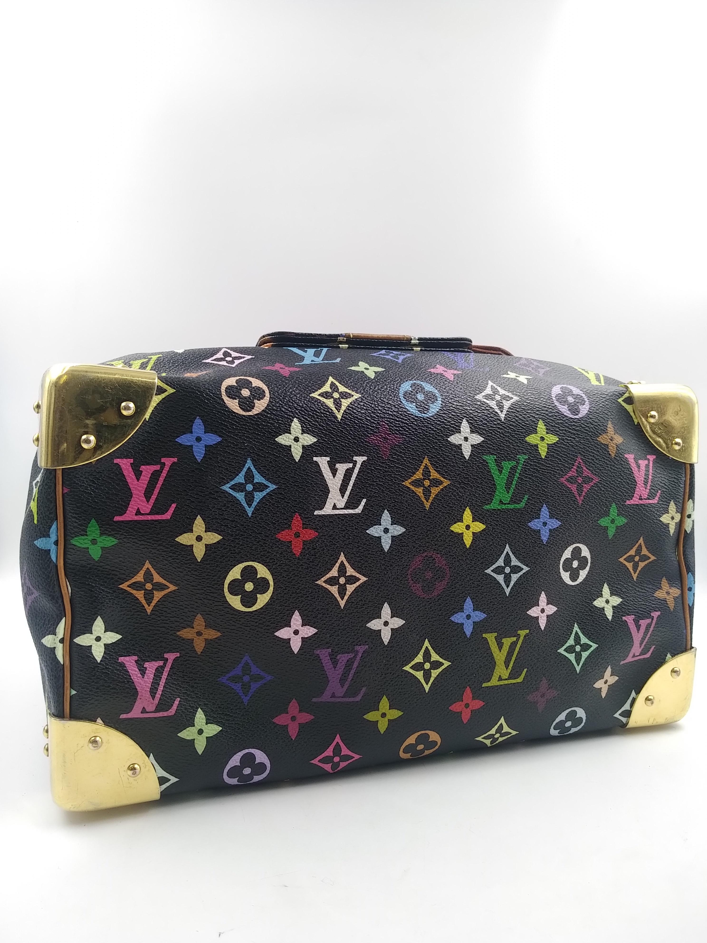 Schwarze Monogrammierte Multicolor Speedy 30 Tasche von Louis Vuitton 8