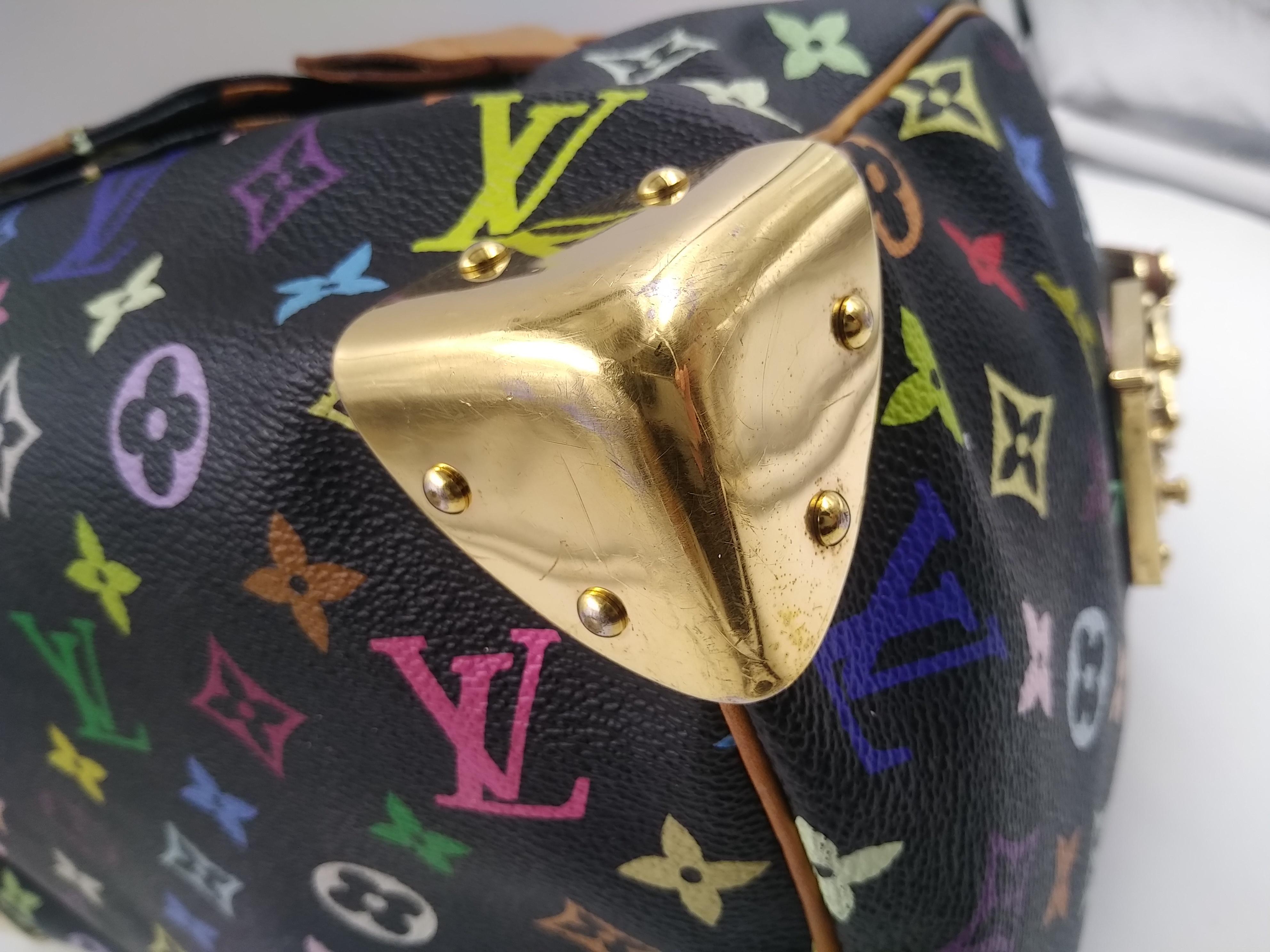 Schwarze Monogrammierte Multicolor Speedy 30 Tasche von Louis Vuitton 9