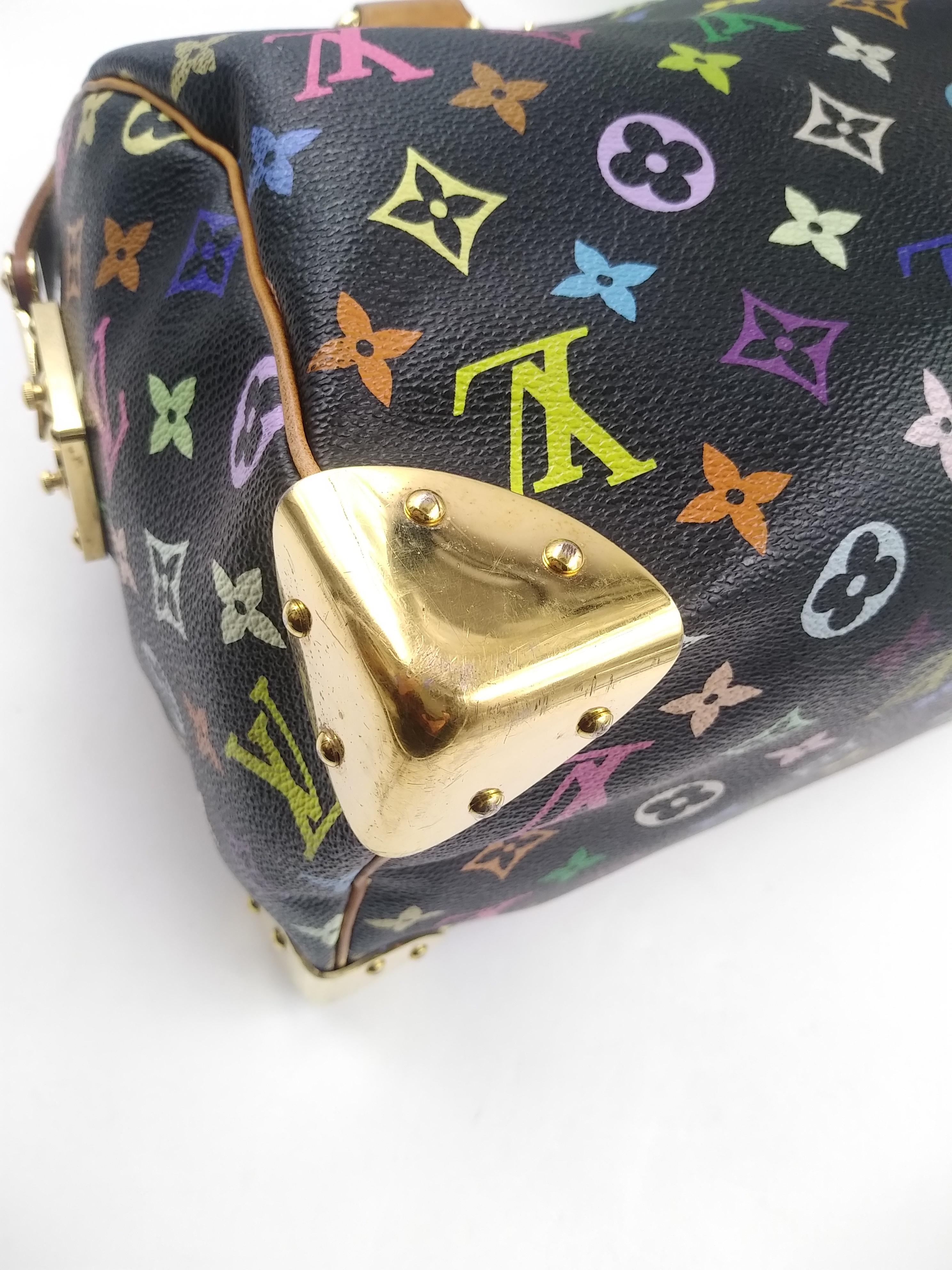 Schwarze Monogrammierte Multicolor Speedy 30 Tasche von Louis Vuitton 12