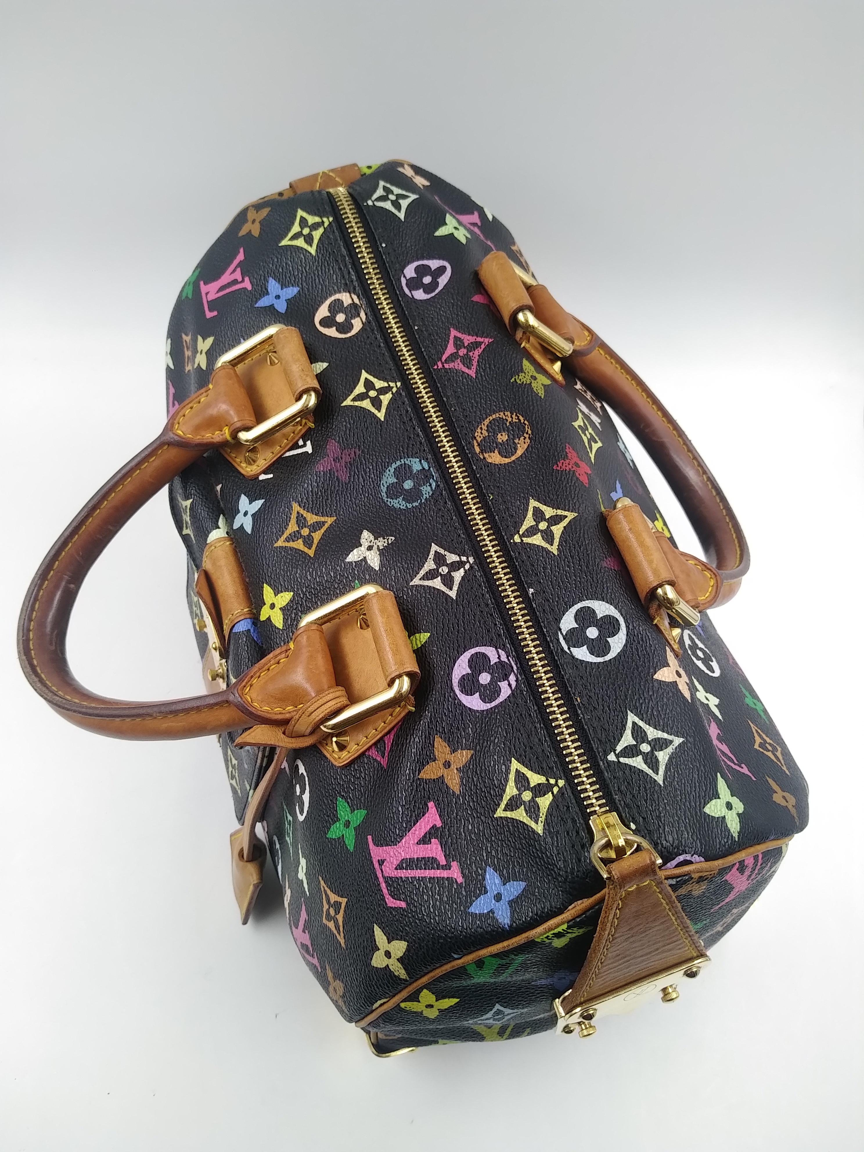 Schwarze Monogrammierte Multicolor Speedy 30 Tasche von Louis Vuitton 1
