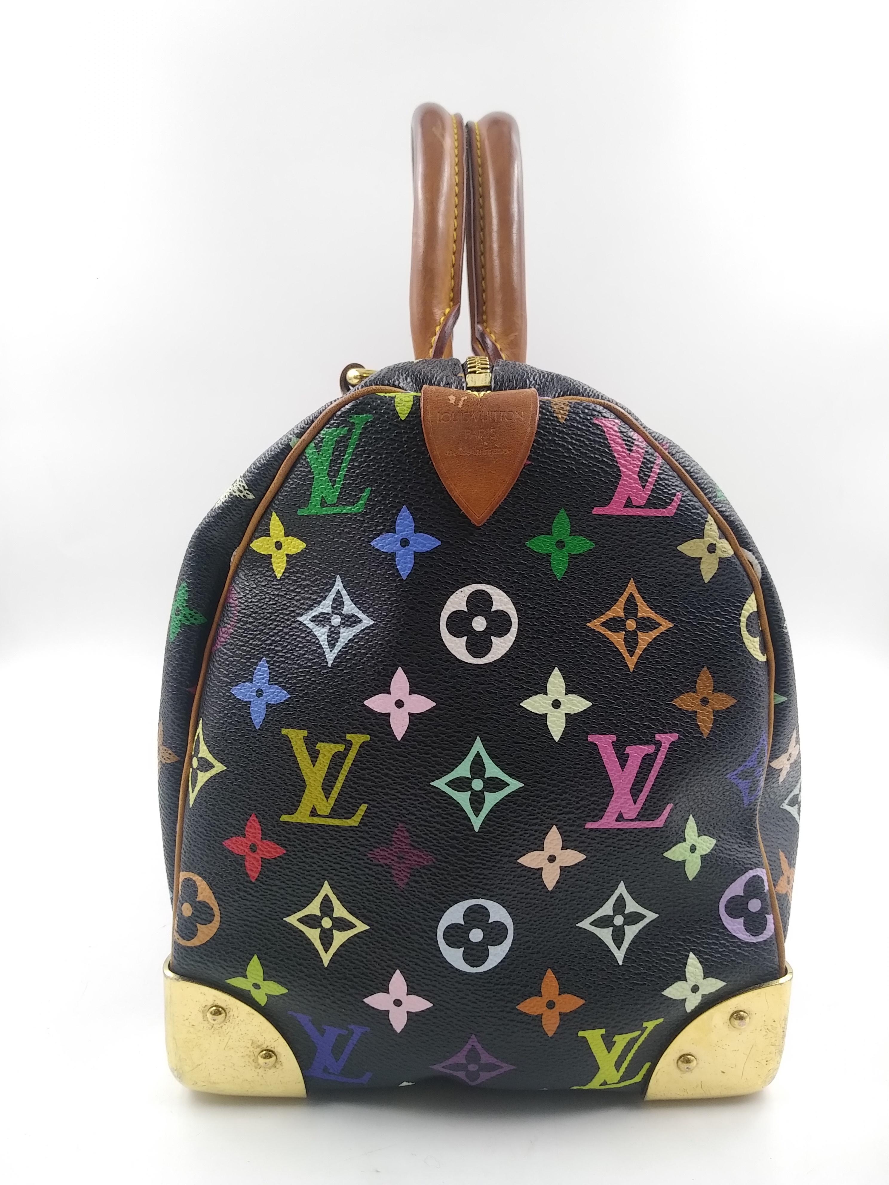Schwarze Monogrammierte Multicolor Speedy 30 Tasche von Louis Vuitton 4