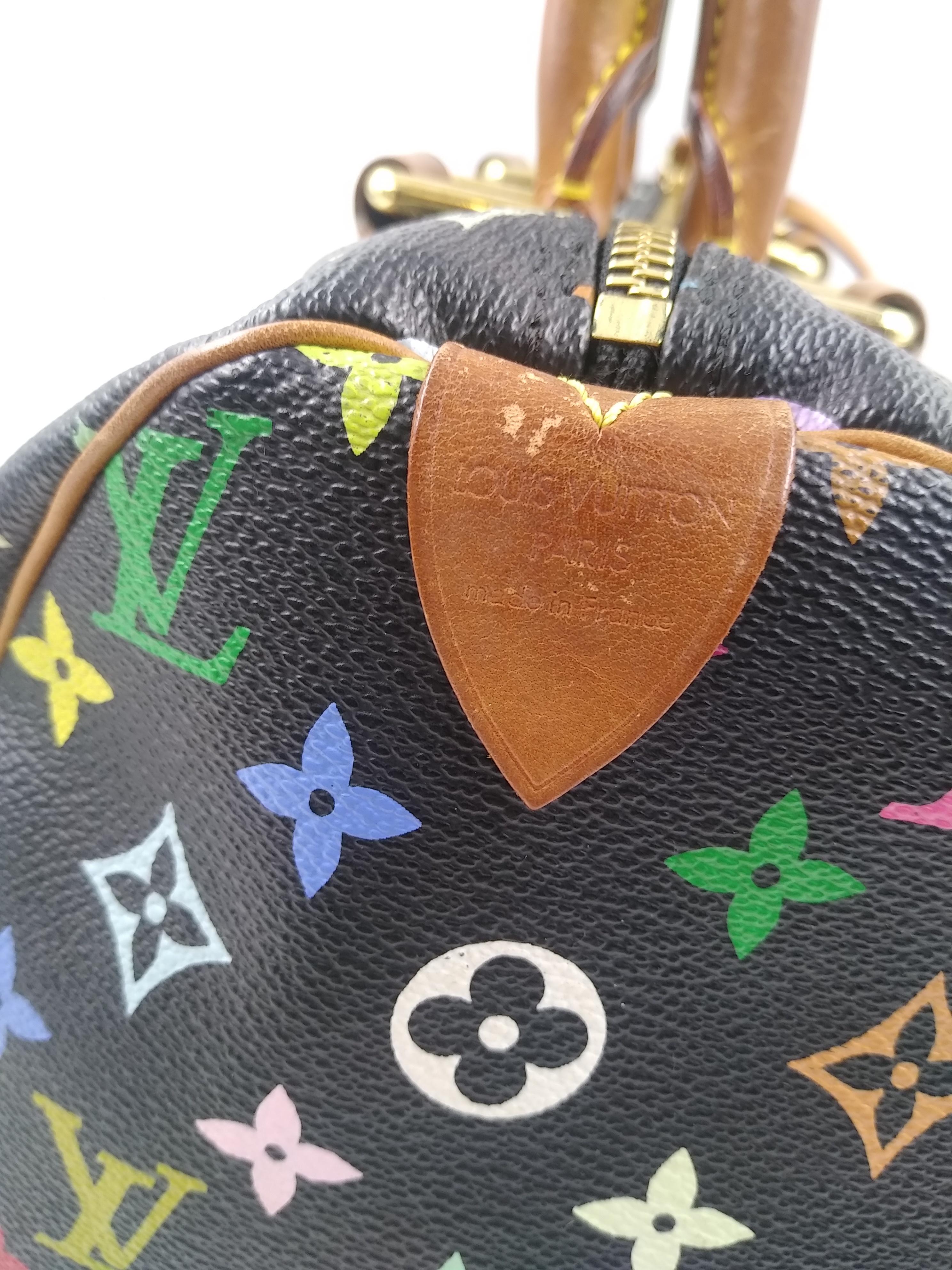 Schwarze Monogrammierte Multicolor Speedy 30 Tasche von Louis Vuitton 5