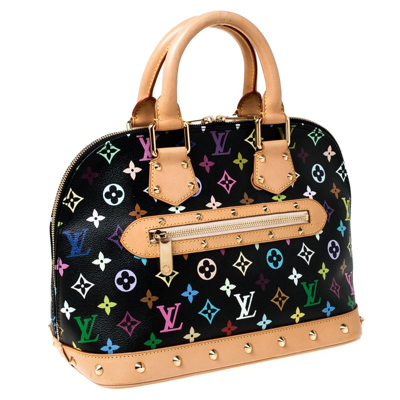 Louis Vuitton Black Monogram Multicolore Alma PM Bag In Good Condition In Dubai, Al Qouz 2