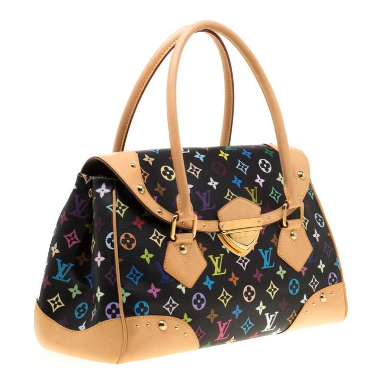 Louis Vuitton Black Monogram Multicolore Canvas Beverly GM Bag For Sale