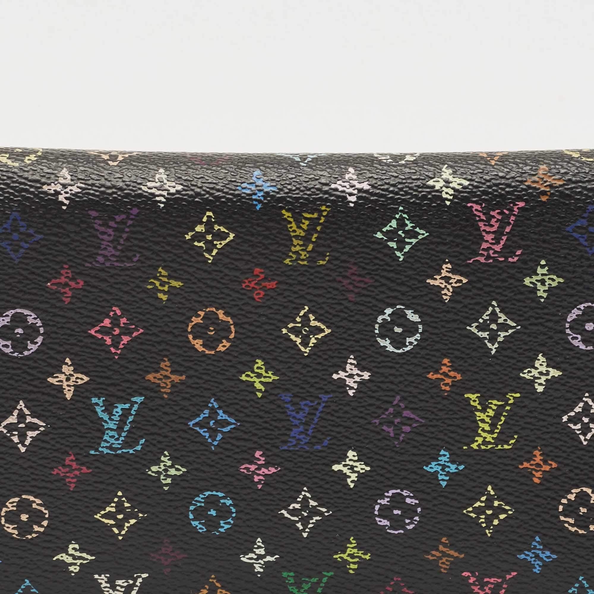 Louis Vuitton Black Monogram Multicolore Canvas Insolite Pistache Wallet For Sale 12