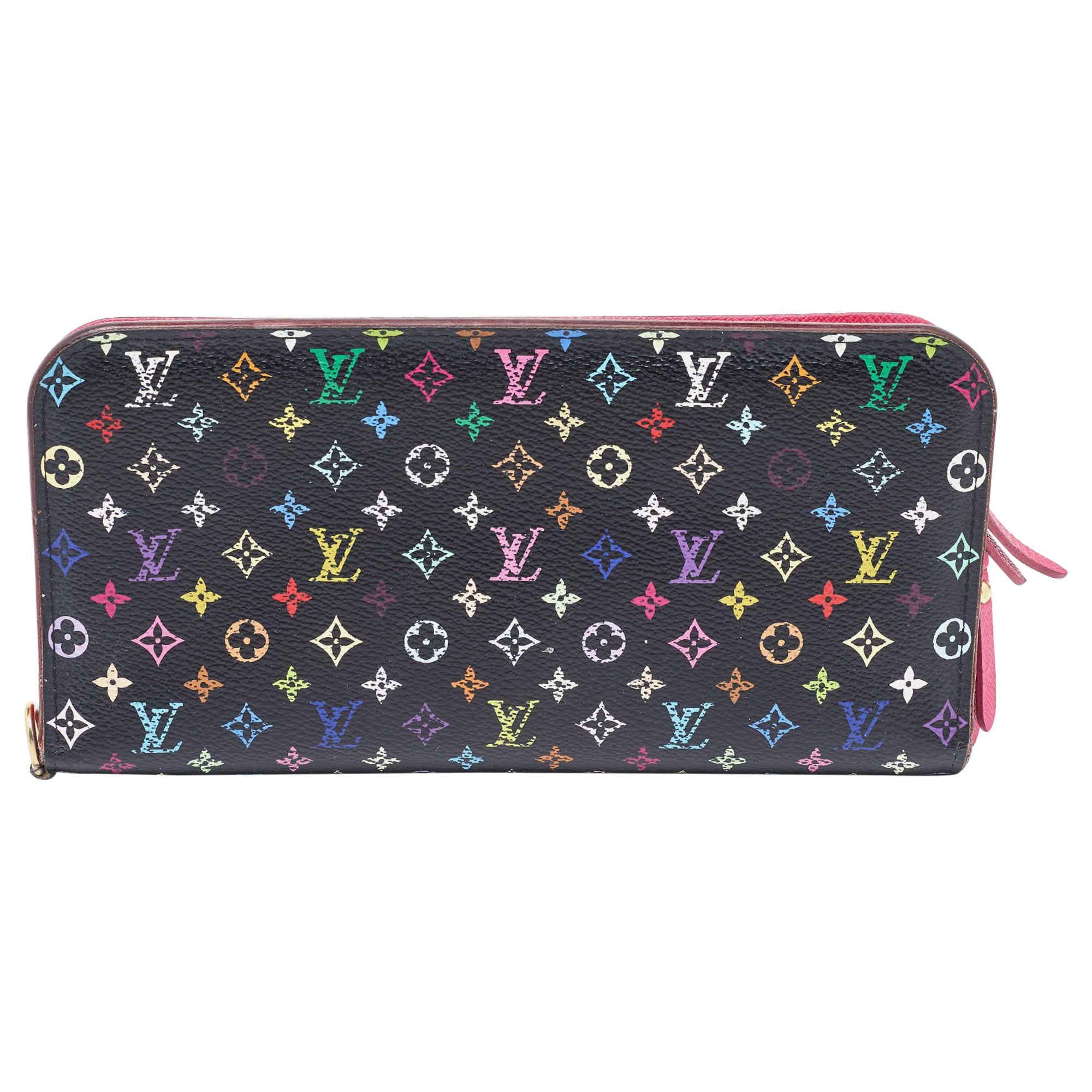 Louis Vuitton Black Monogram Multicolore Canvas Insolite Pistache Wallet