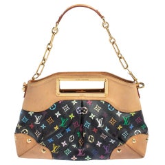 $3000 Louis Vuitton White Multicolor Judy GM Gold Chain Shoulder Bag Purse  - Lust4Labels