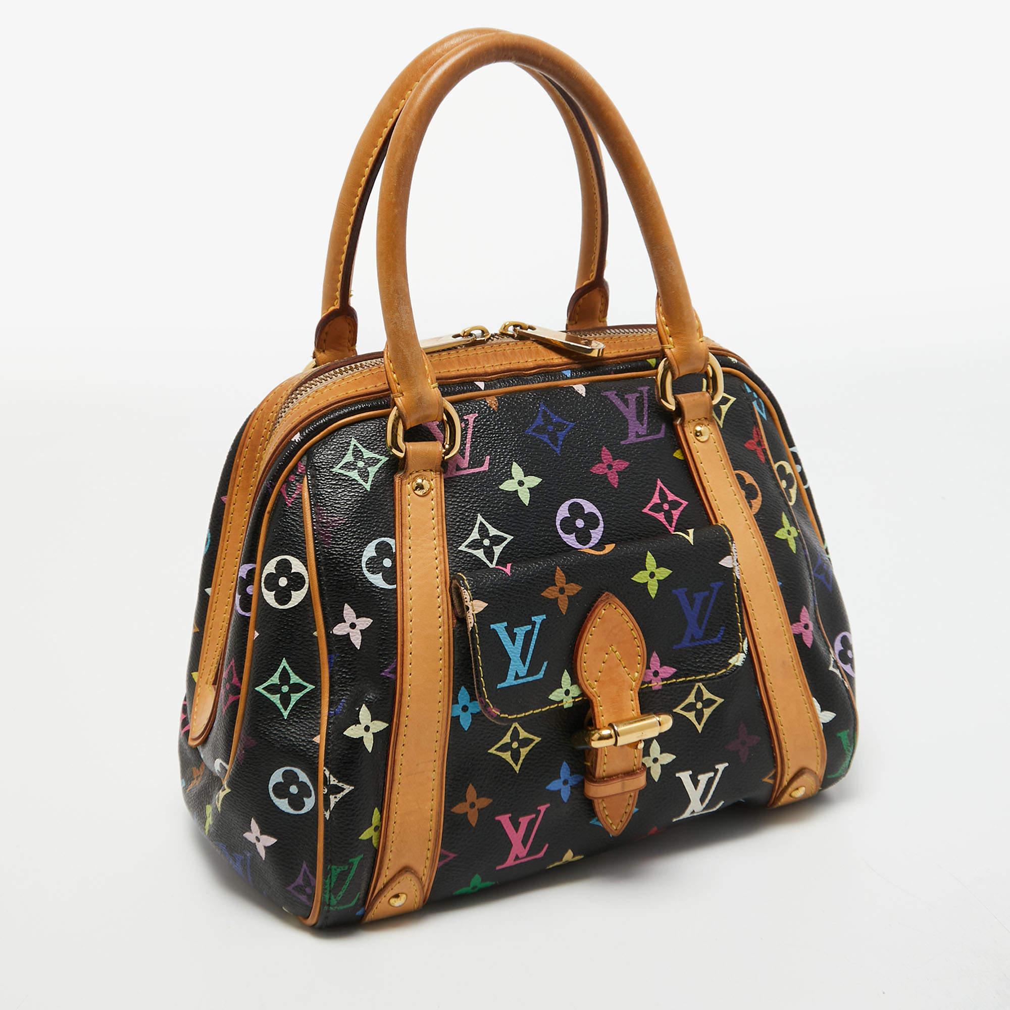 Women's or Men's Louis Vuitton Black Monogram Multicolore Canvas Priscilla Bag
