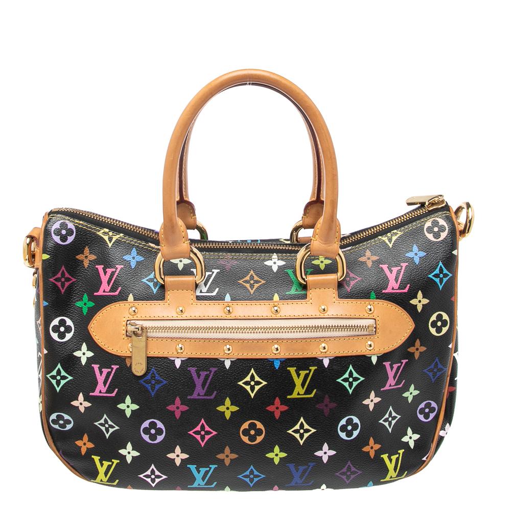 A bag as lovely as this one from Louis Vuitton deserves to be in every woman's closet. Crafted from multicolored monogram coated canvas and leather, this bag features two top handles, a removable shoulder strap, and gold-tone hardware. While the