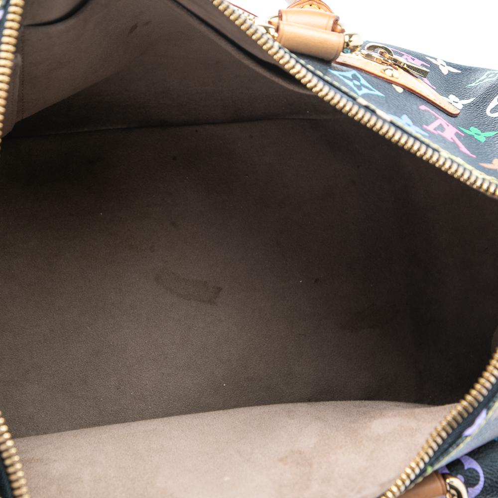 Beige Louis Vuitton Black Monogram Multicolore Canvas Rita Bag
