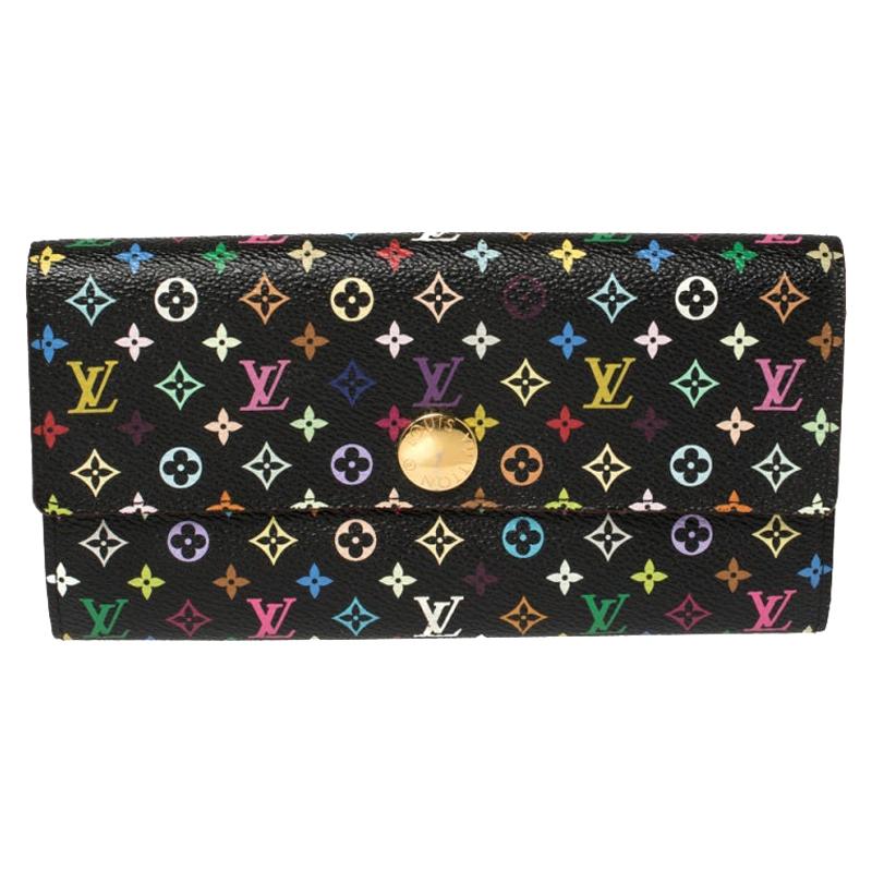 Louis Vuitton Black Monogram Multicolore Canvas Sarah Wallet